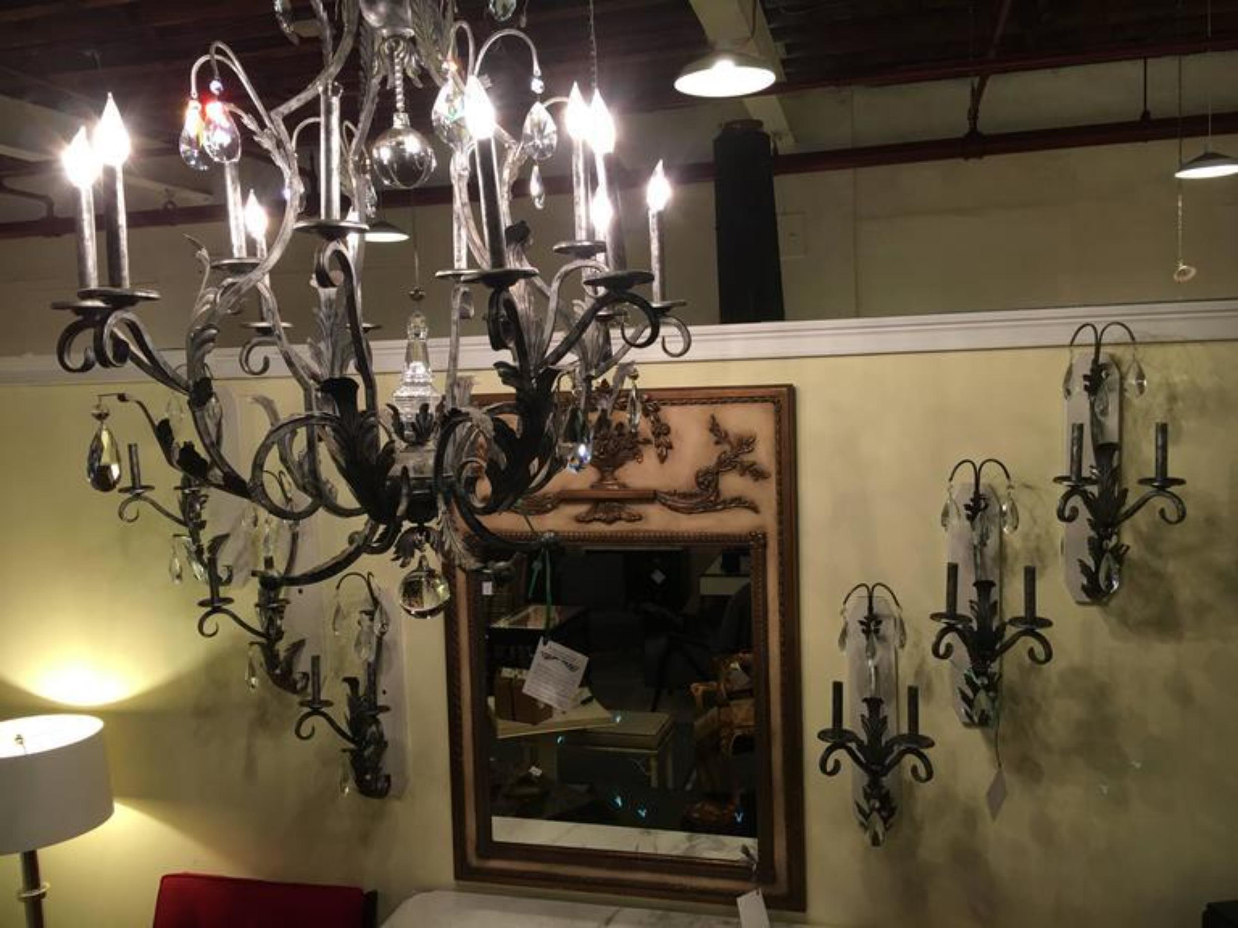 Palatial Silver Distressed Rustic Metal Chandelier by Schonbek For Sale 2