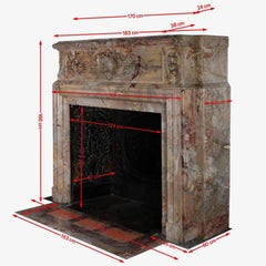 Chimenea palaciega de mármol Sarrancolin para un diseño de lujo