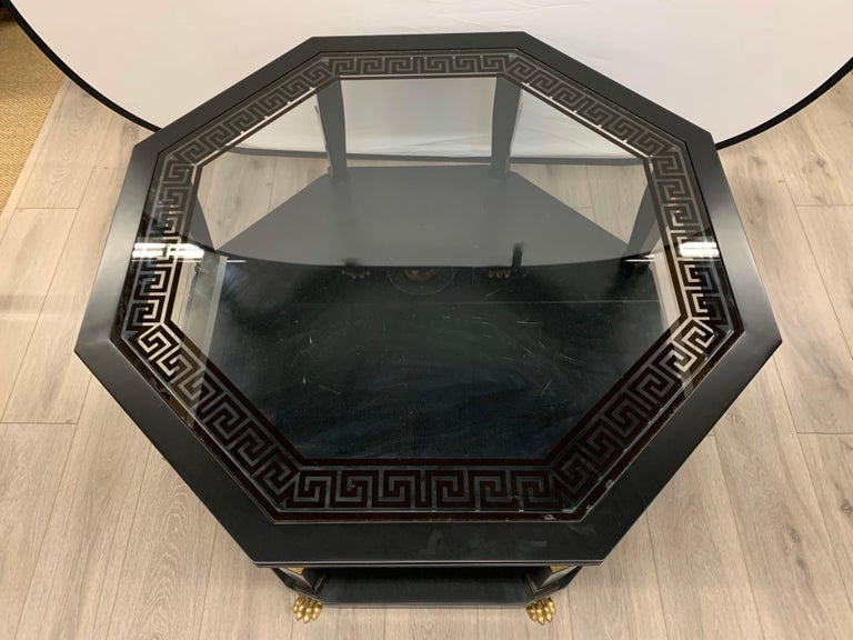 Palatial Versace Style Greek Key Cocktail Octagonal Coffee Table at 1stDibs