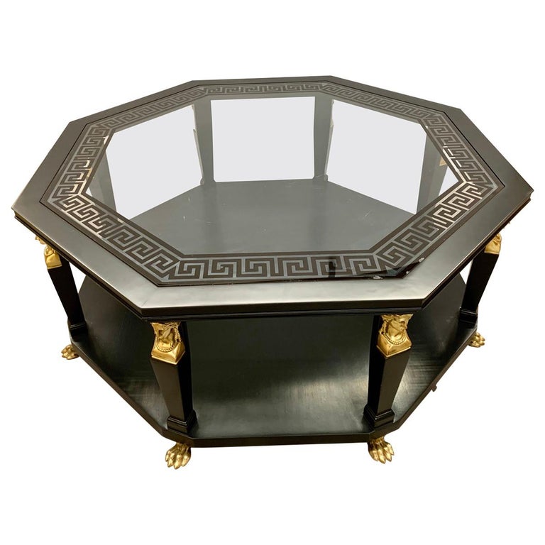 Palatial Versace Style Greek Key Cocktail Octagonal Coffee Table at 1stDibs  | versace table, versace coffee table, versace style coffee table