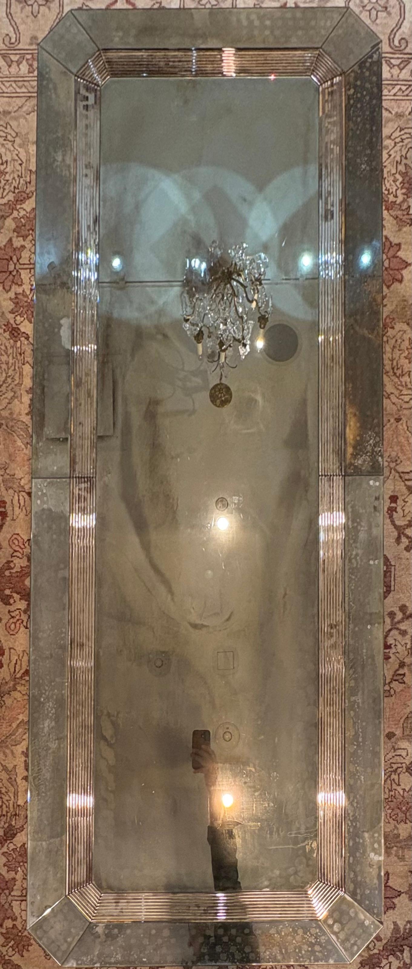 Palatial Versace Style Mirrored and Etched Low or Coffee Table For Sale 5