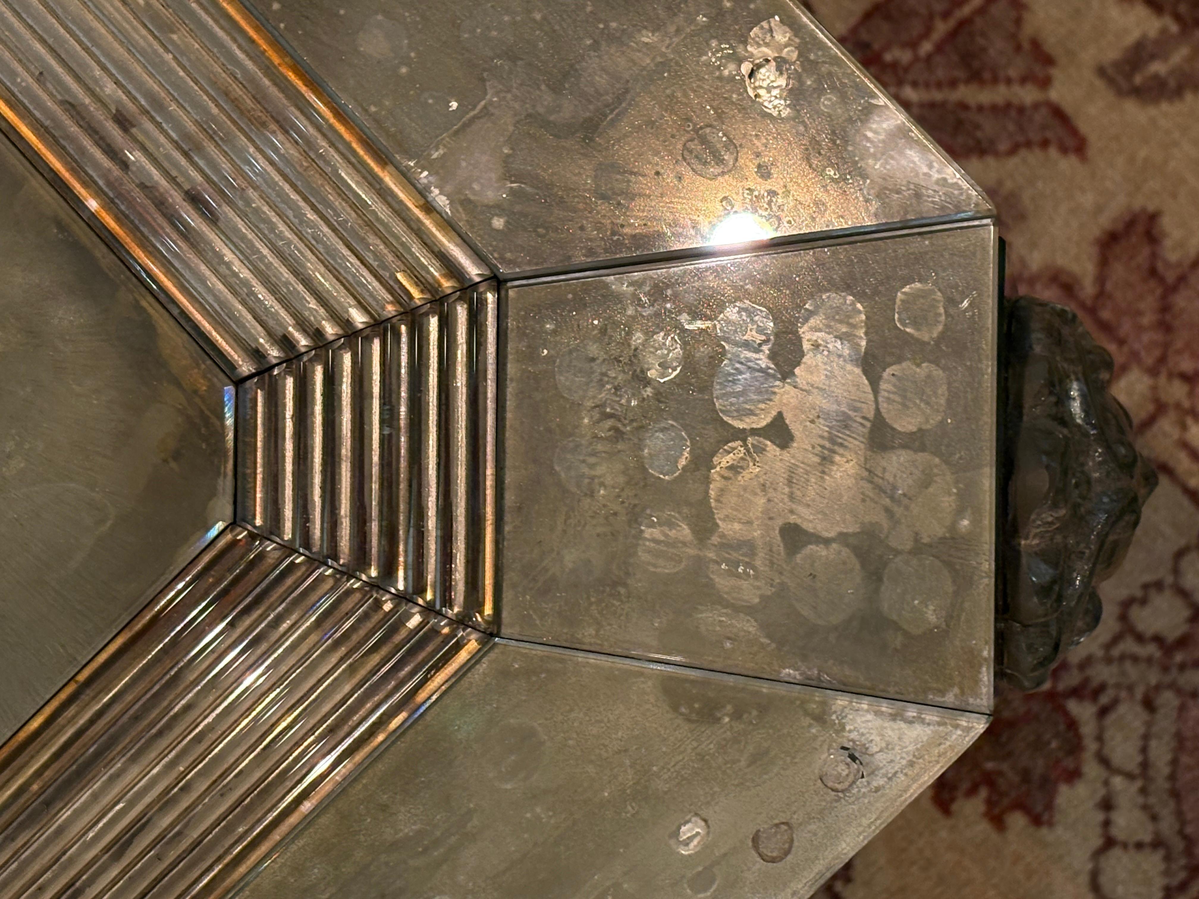 Palatial Versace Style Mirrored and Etched Low or Coffee Table For Sale 8