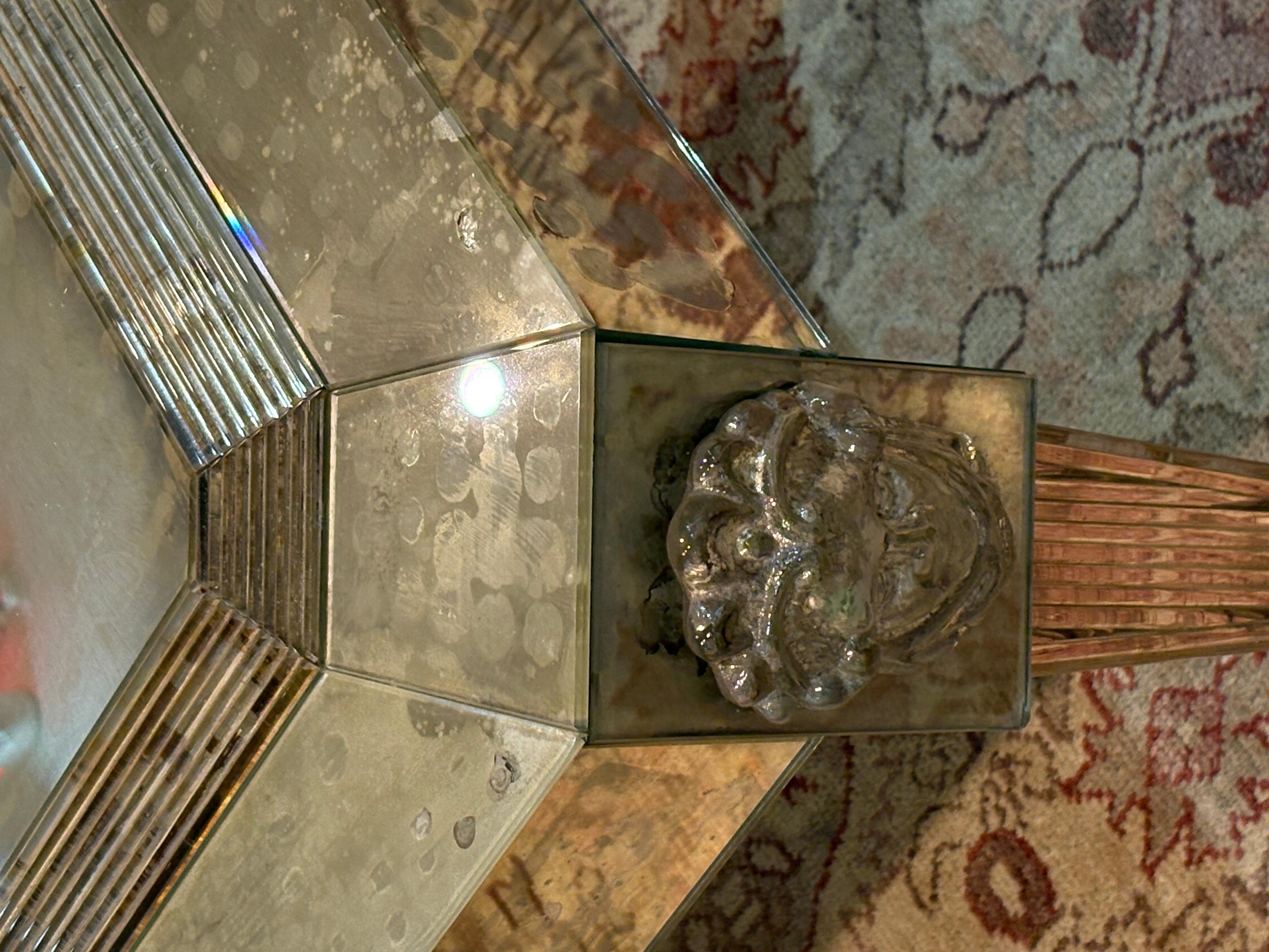 Palatial Versace Style Mirrored and Etched Low or Coffee Table For Sale 9