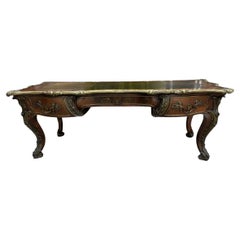 Antique Palatial Victorian Gilt-Bronze Mounted Bureau Plat Partner’s Desk