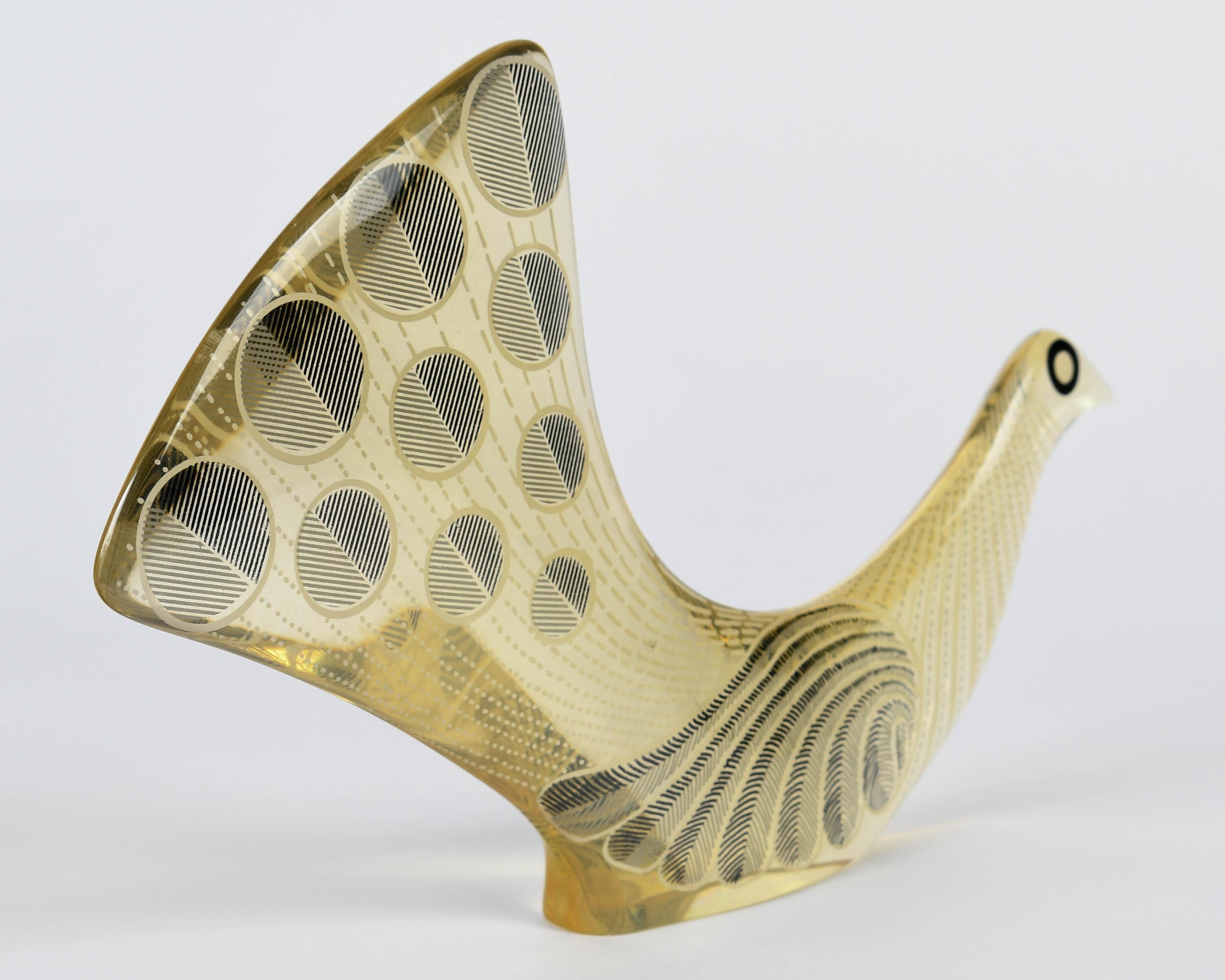 Brazilian Palatnik Midcentury Op Art Lucite Bird