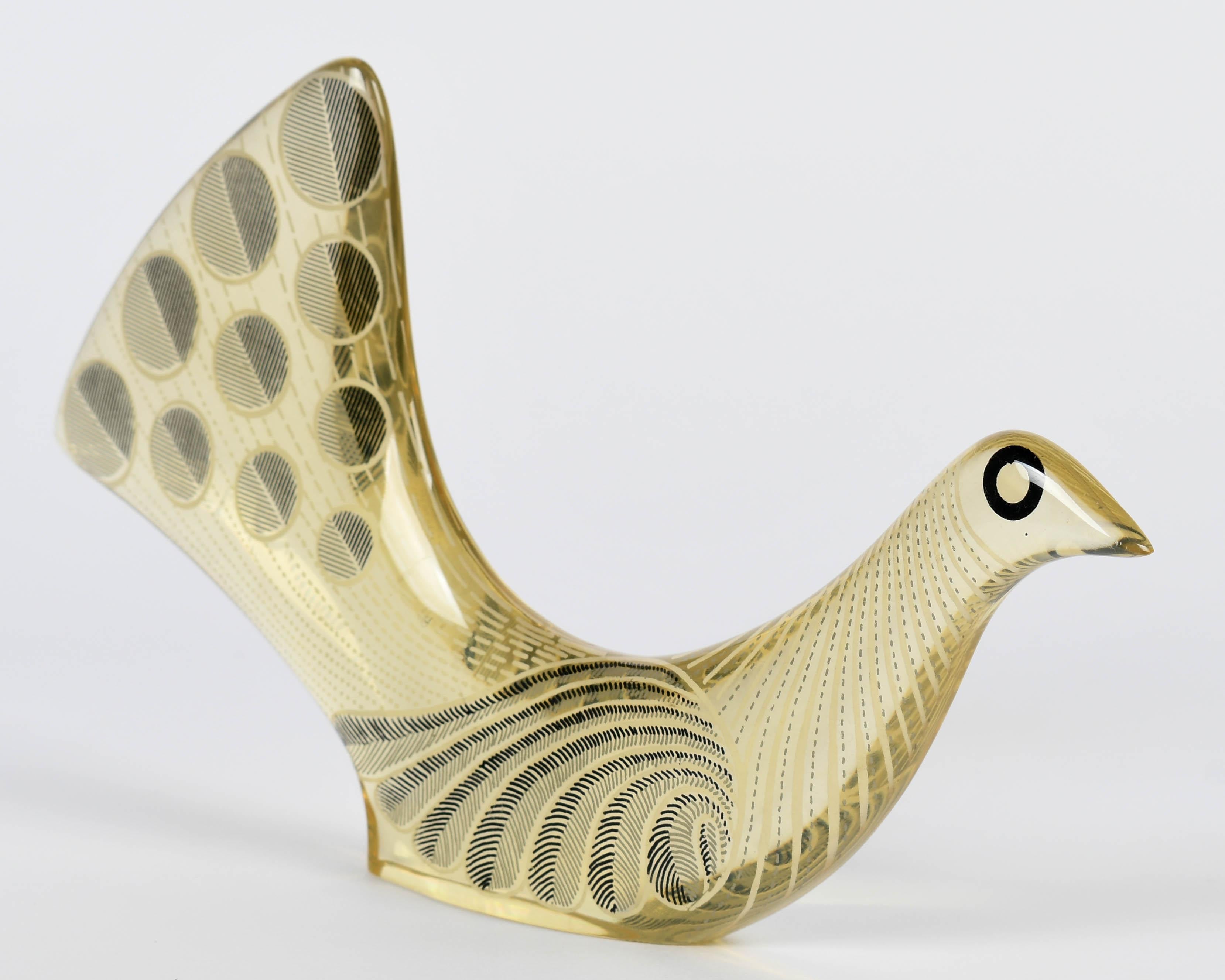 20th Century Palatnik Midcentury Op Art Lucite Bird