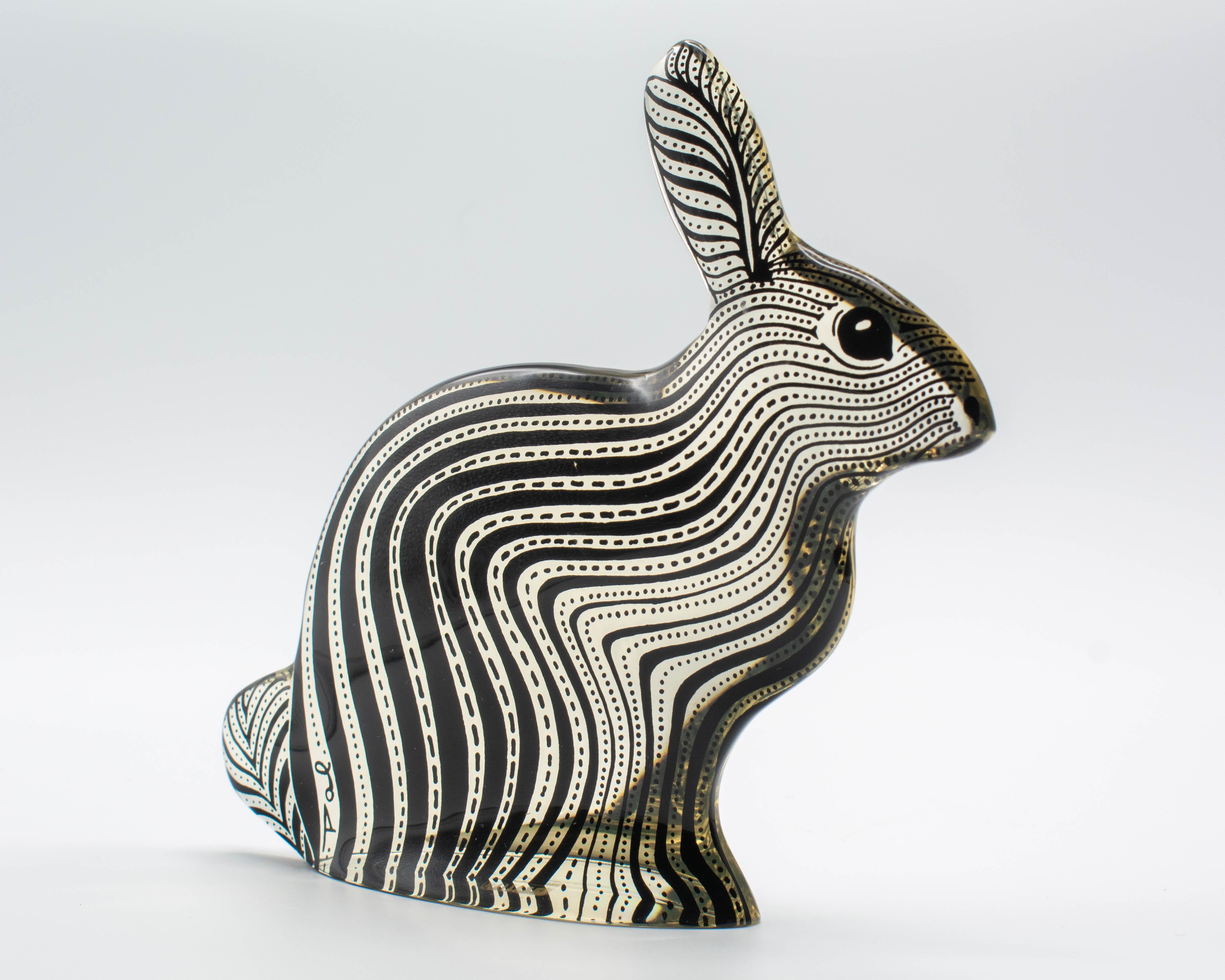 20th Century Palatnik Midcentury Op Art Lucite Rabbit For Sale