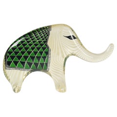 Palatnik Op Art Lucite Elefant mit grüner Decke