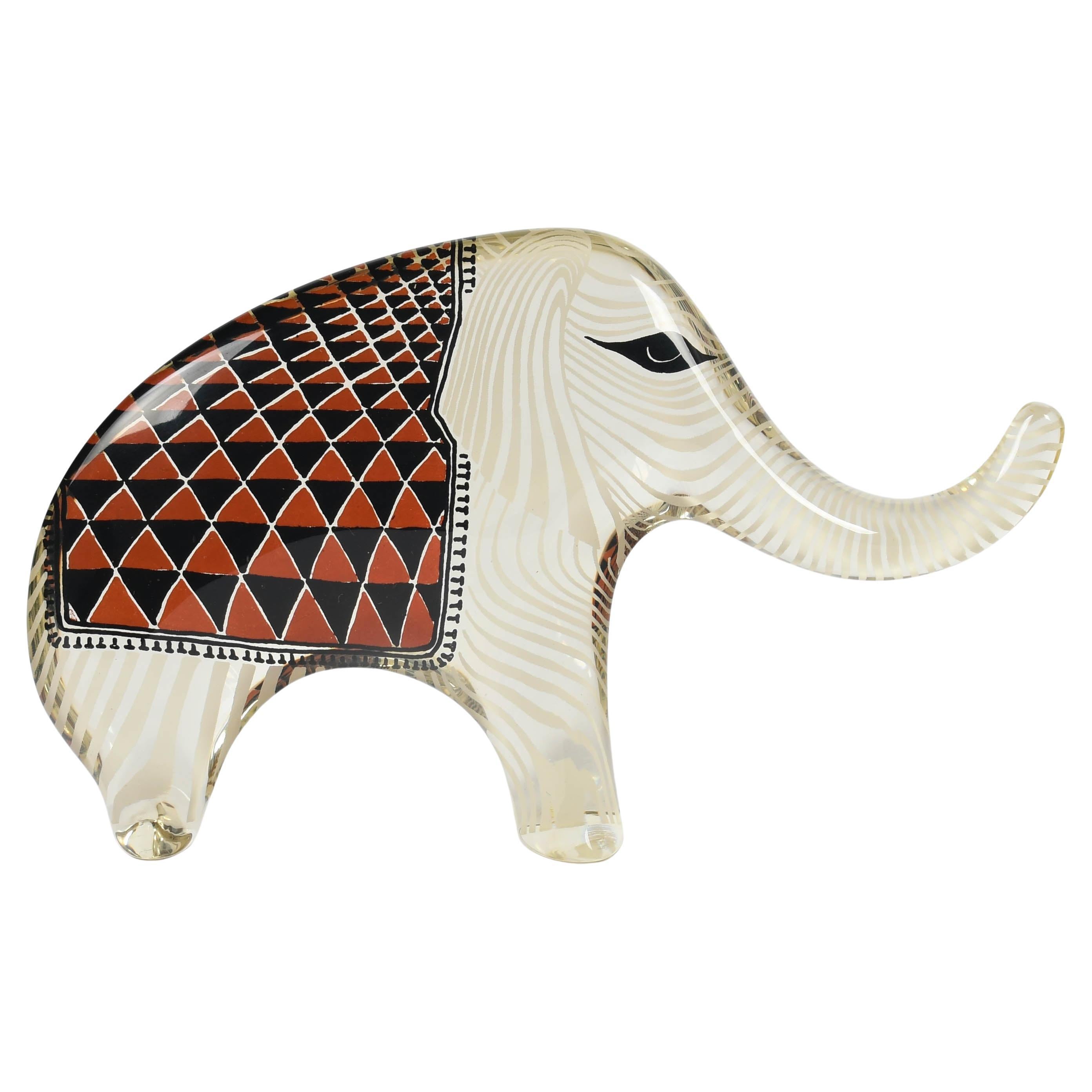 Palatnik Op-Art-Lucite-Elefant mit roter Decke