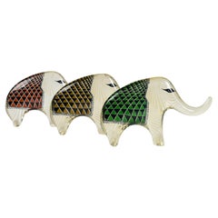 Palatnik Op Art Lucite Elephants Set of 3