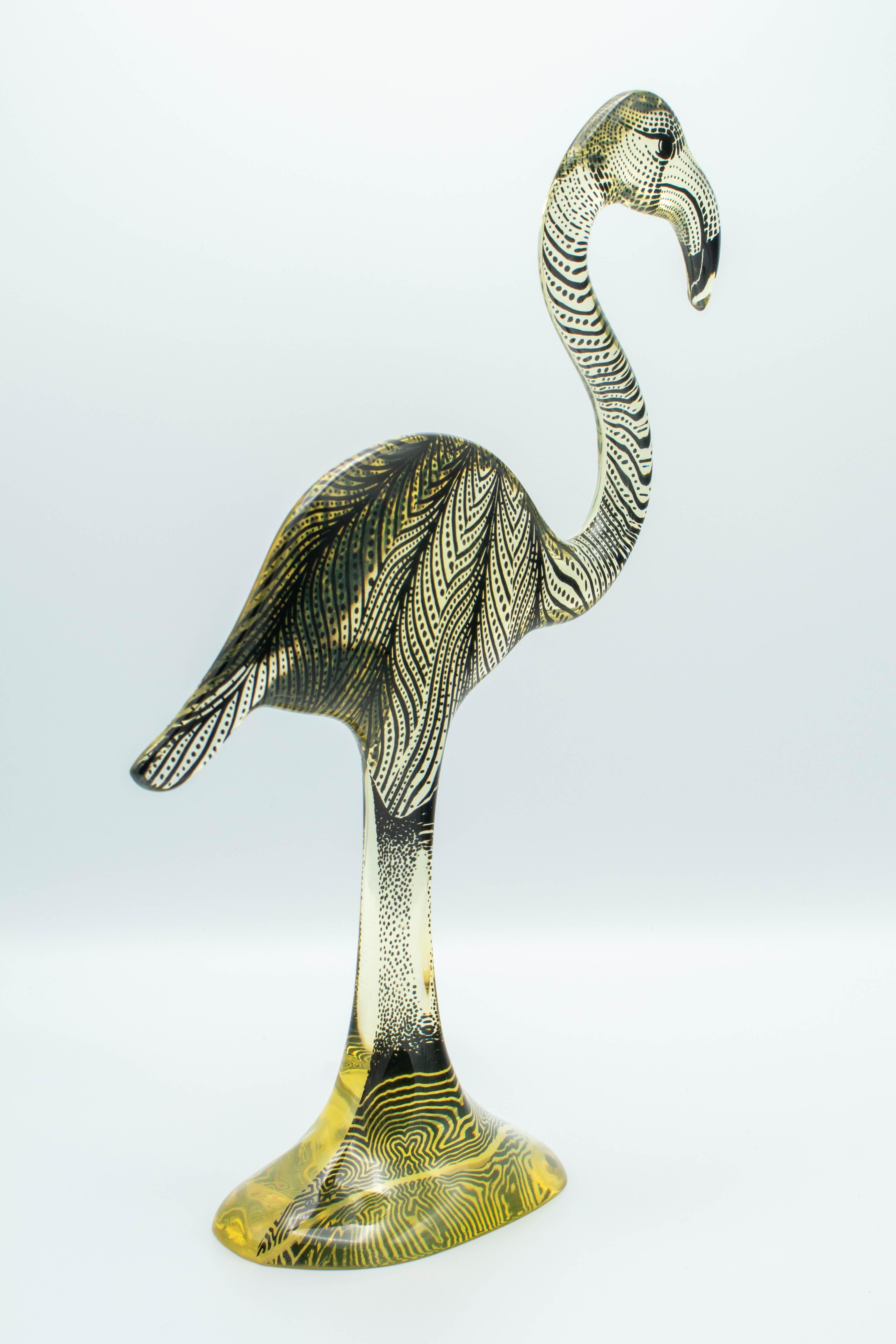 Palatnik Op Art Lucite Flamingo In Good Condition In Winter Park, FL