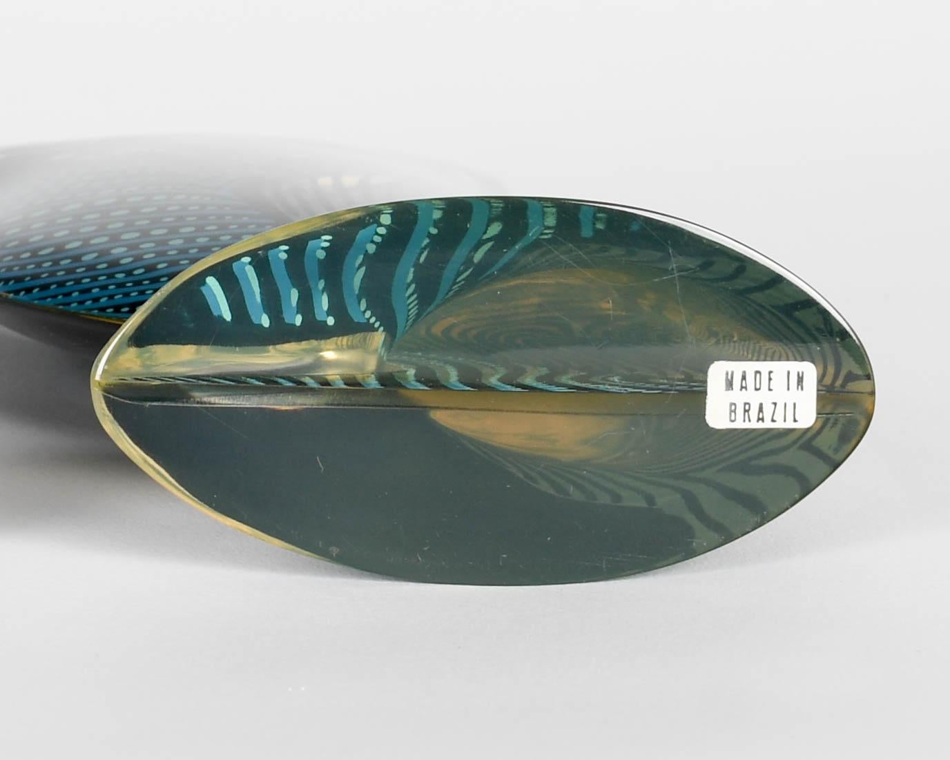 Palatnik Op Art Lucite Búho Azul Grande en venta 1