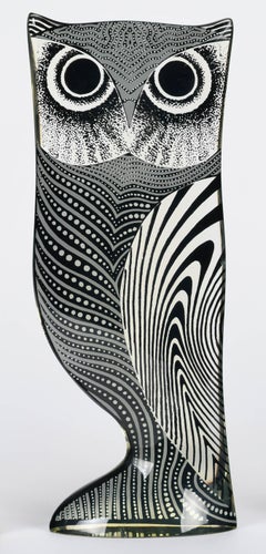 Palatnik Op Art Lucite Large Gray Owl