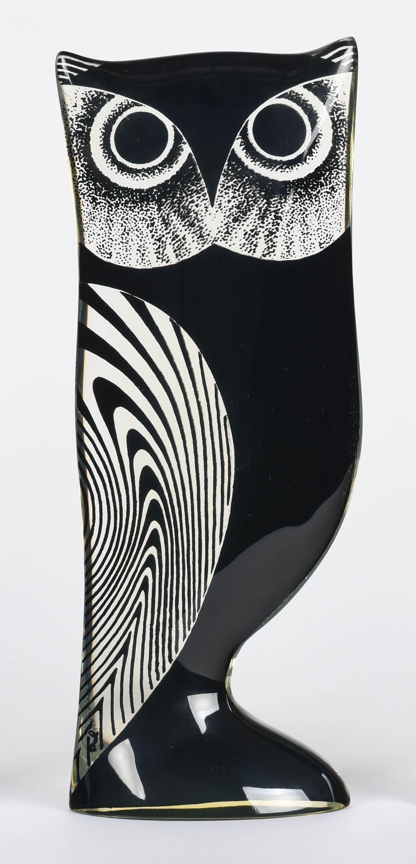 Palatnik Op Art Lucite Búho Gris Grande Moderno de mediados de siglo en venta