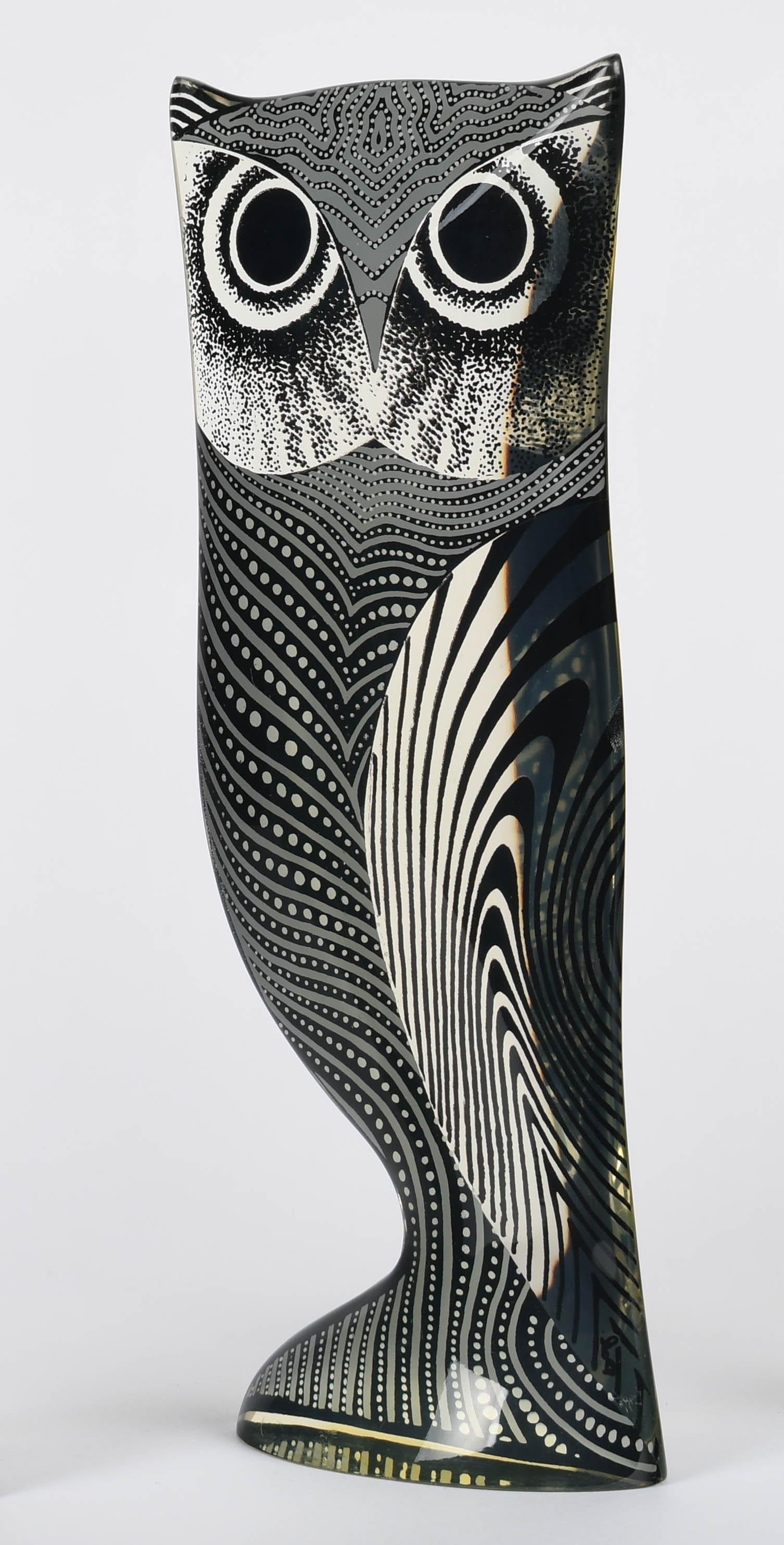 Palatnik Op Art Lucite Búho Gris Grande Brasileño en venta
