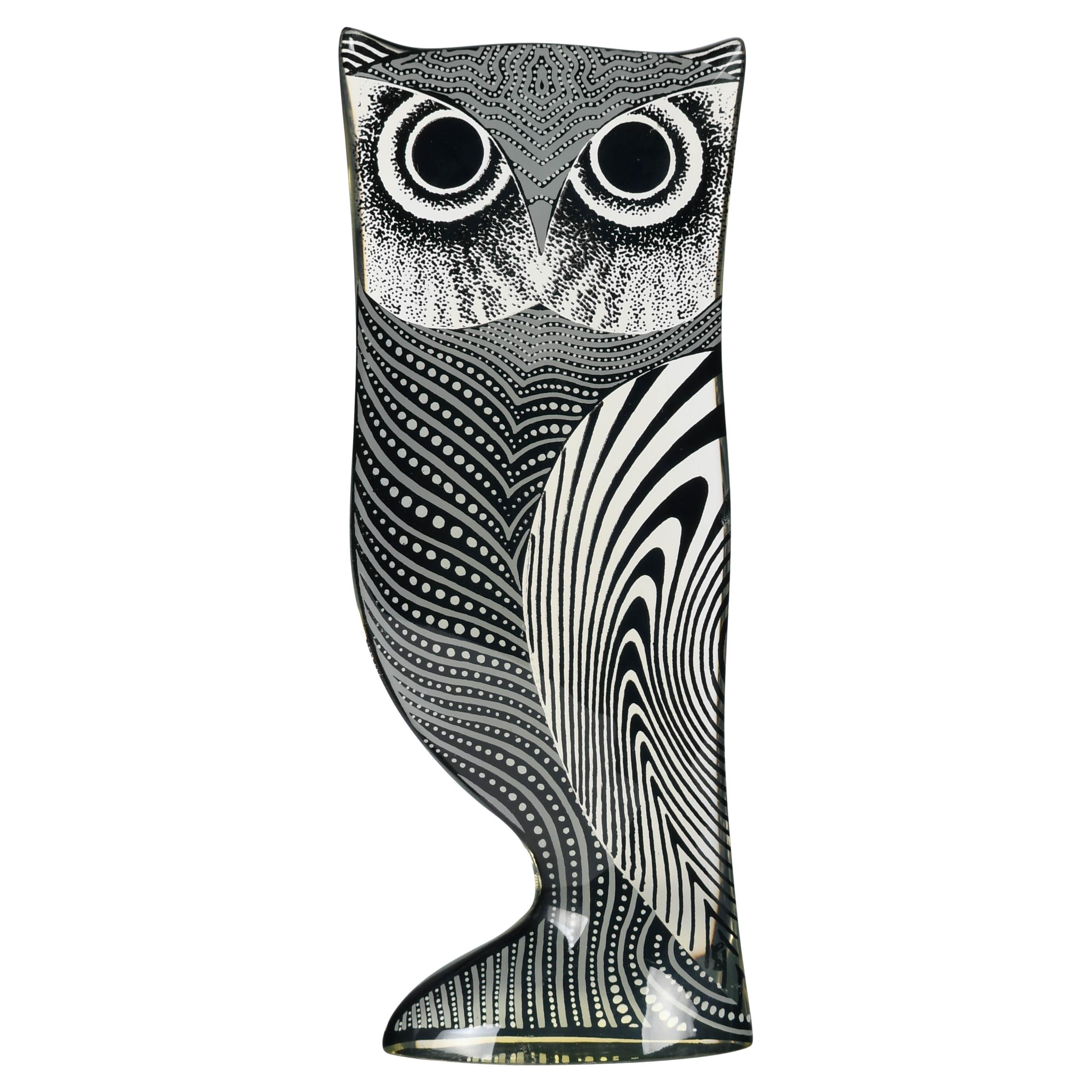 Palatnik Op Art Lucite Grand hibou gris
