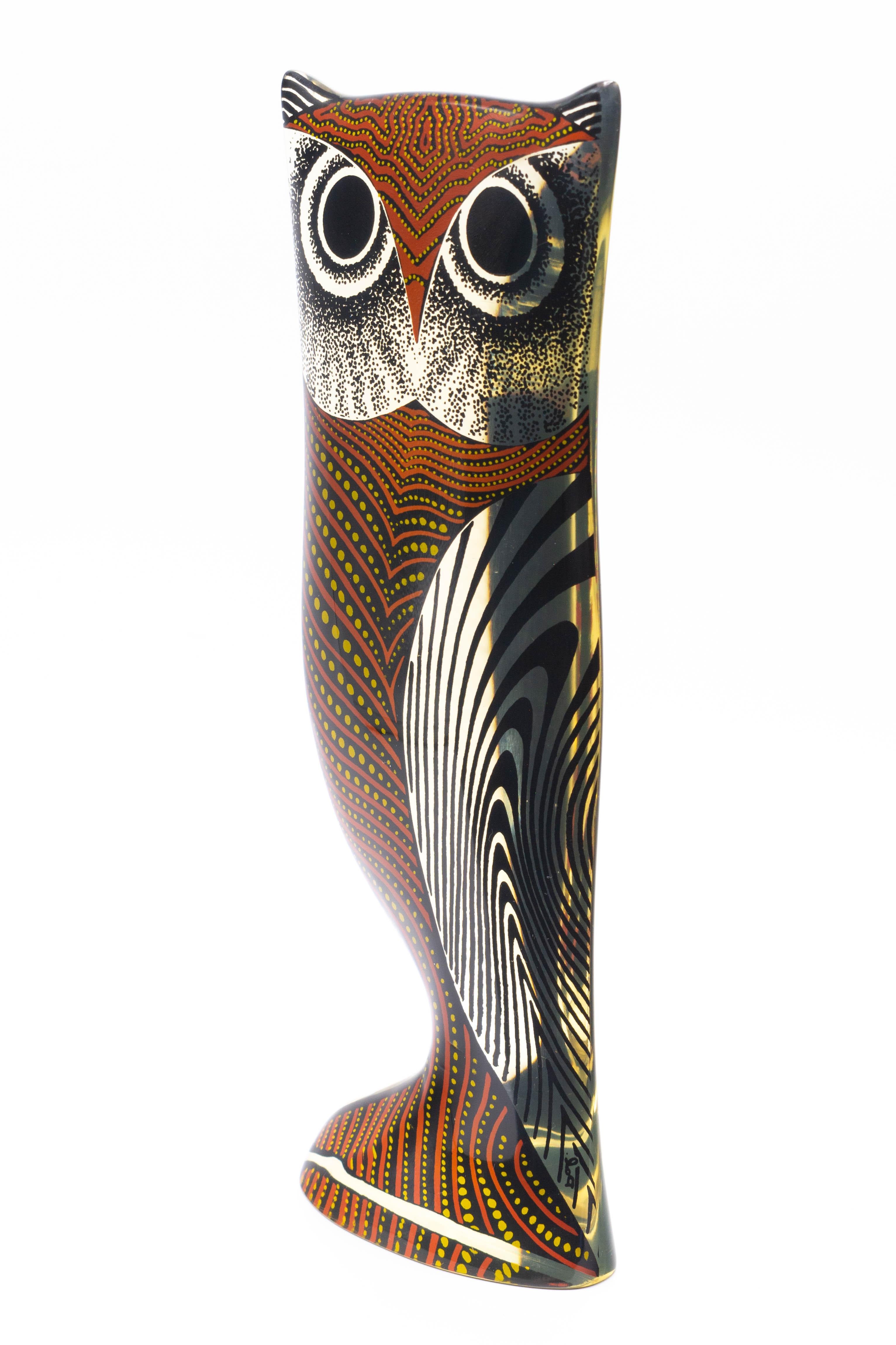 Palatnik Op Art Lucite Búho Naranja Grande Moderno de mediados de siglo en venta