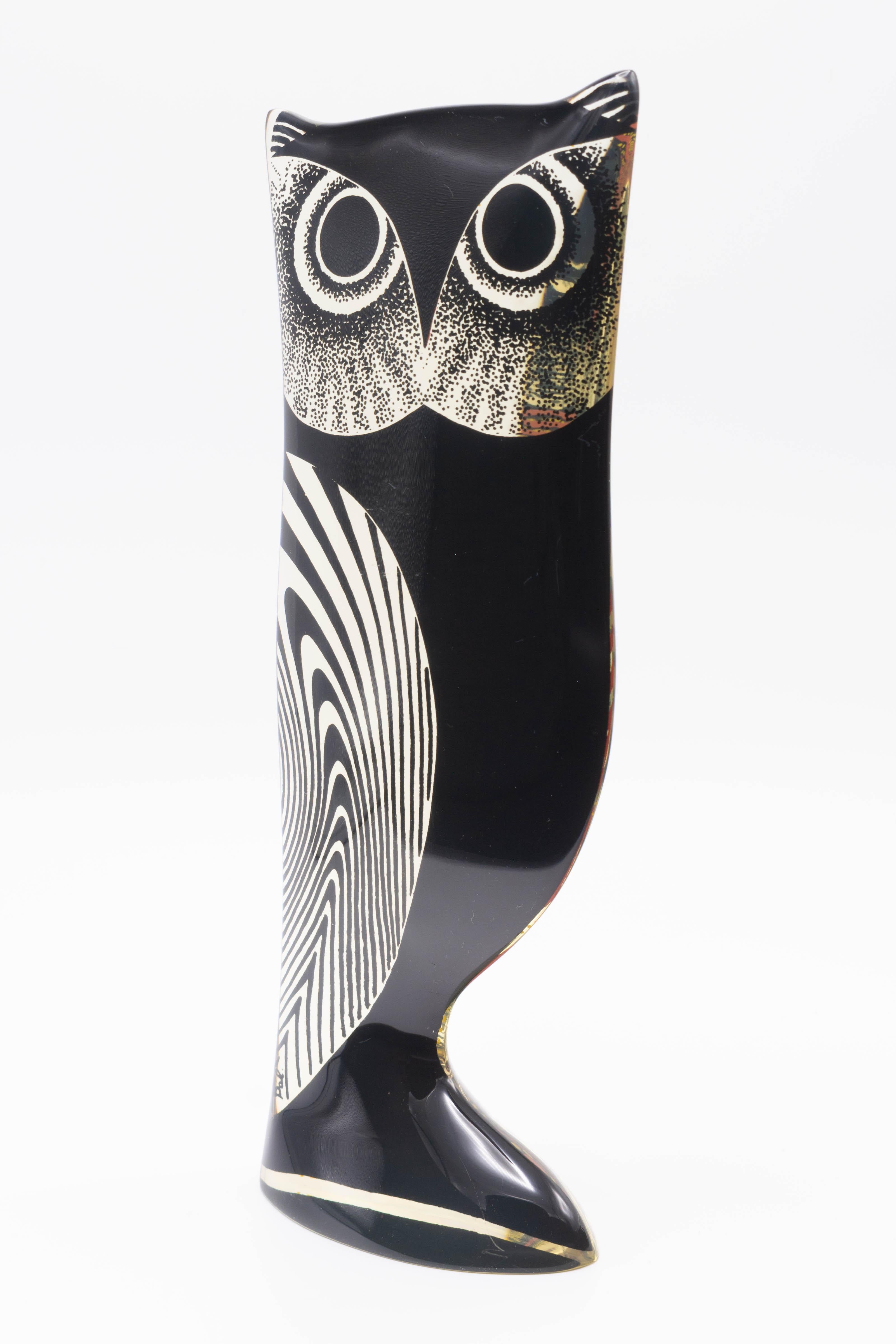 Palatnik Op Art Lucite Búho Naranja Grande en venta 1