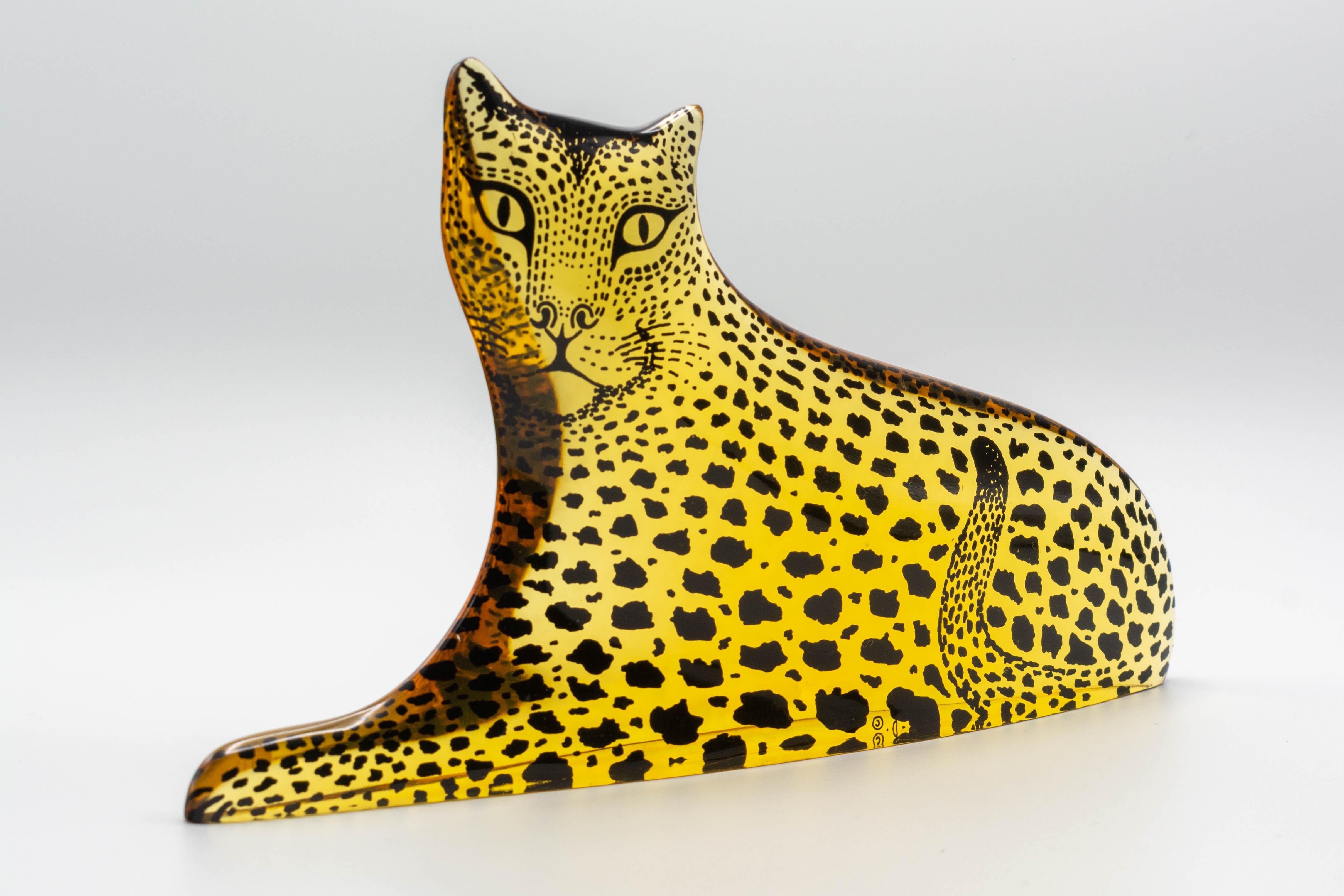 Mid-Century Modern Palatnik Op Art Lucite Leopard