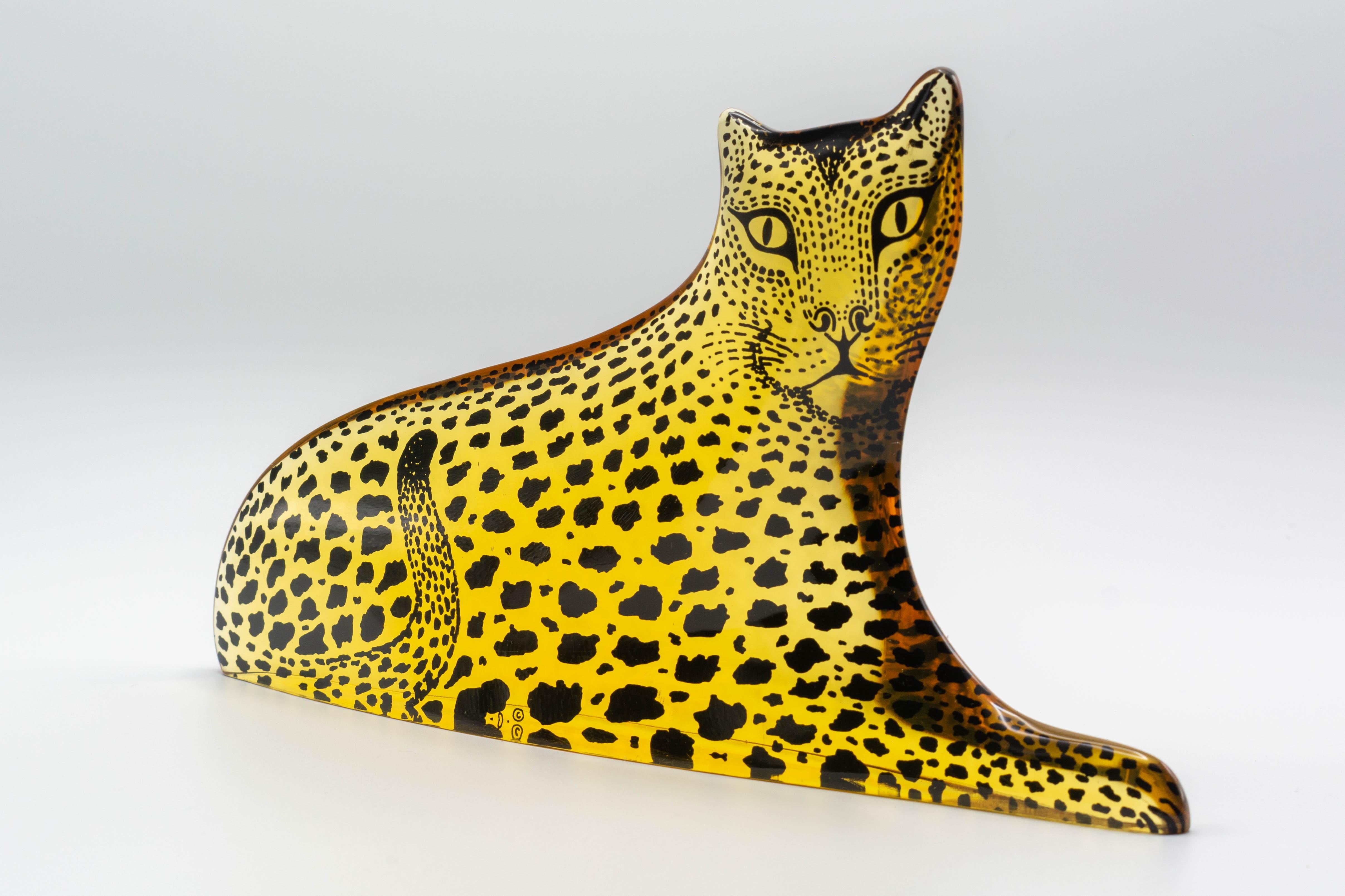 Brazilian Palatnik Op Art Lucite Leopard