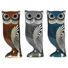 Palatnik Op Art Lucite Owls Set of 3