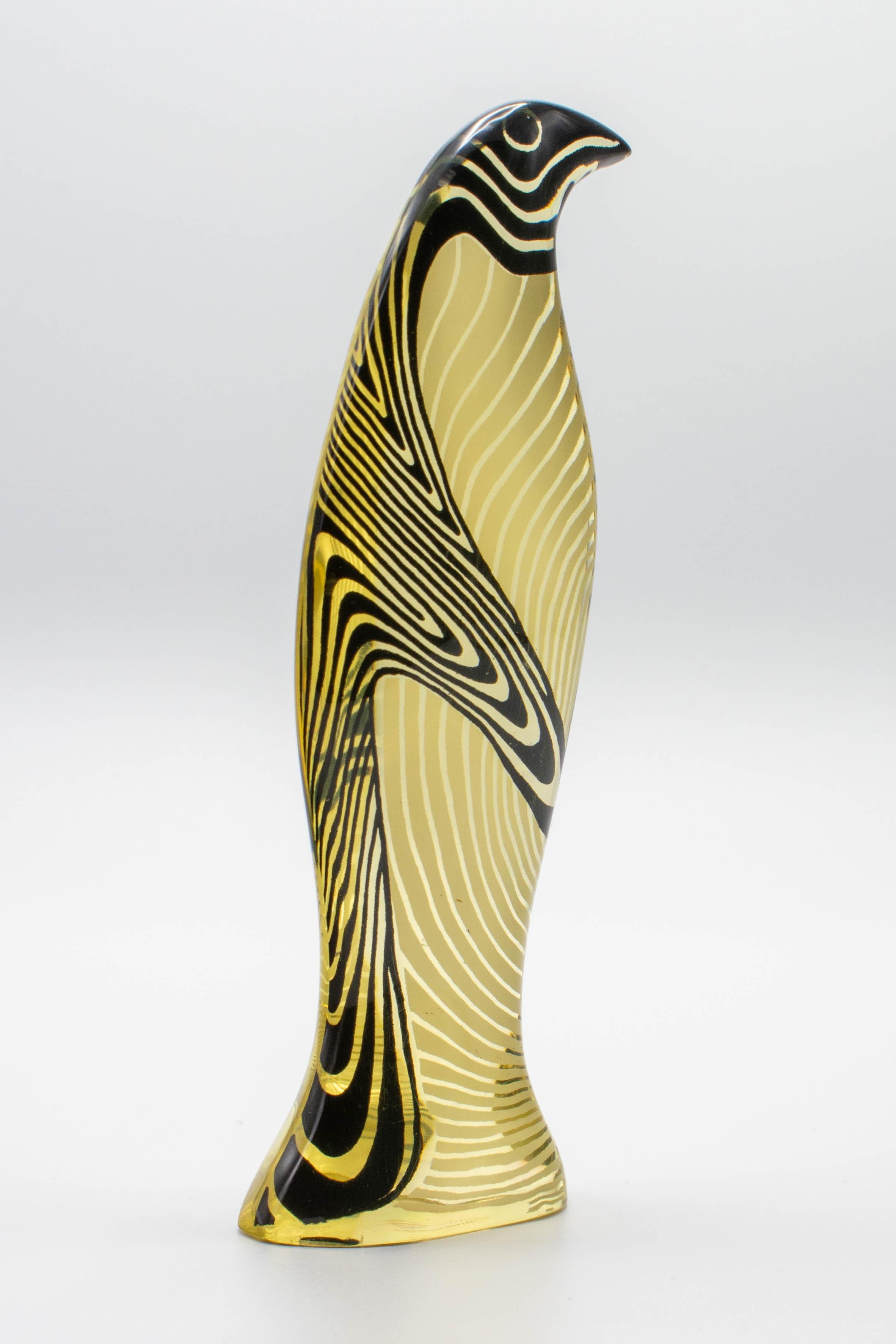 Brazilian Palatnik Op Art Lucite Penguin