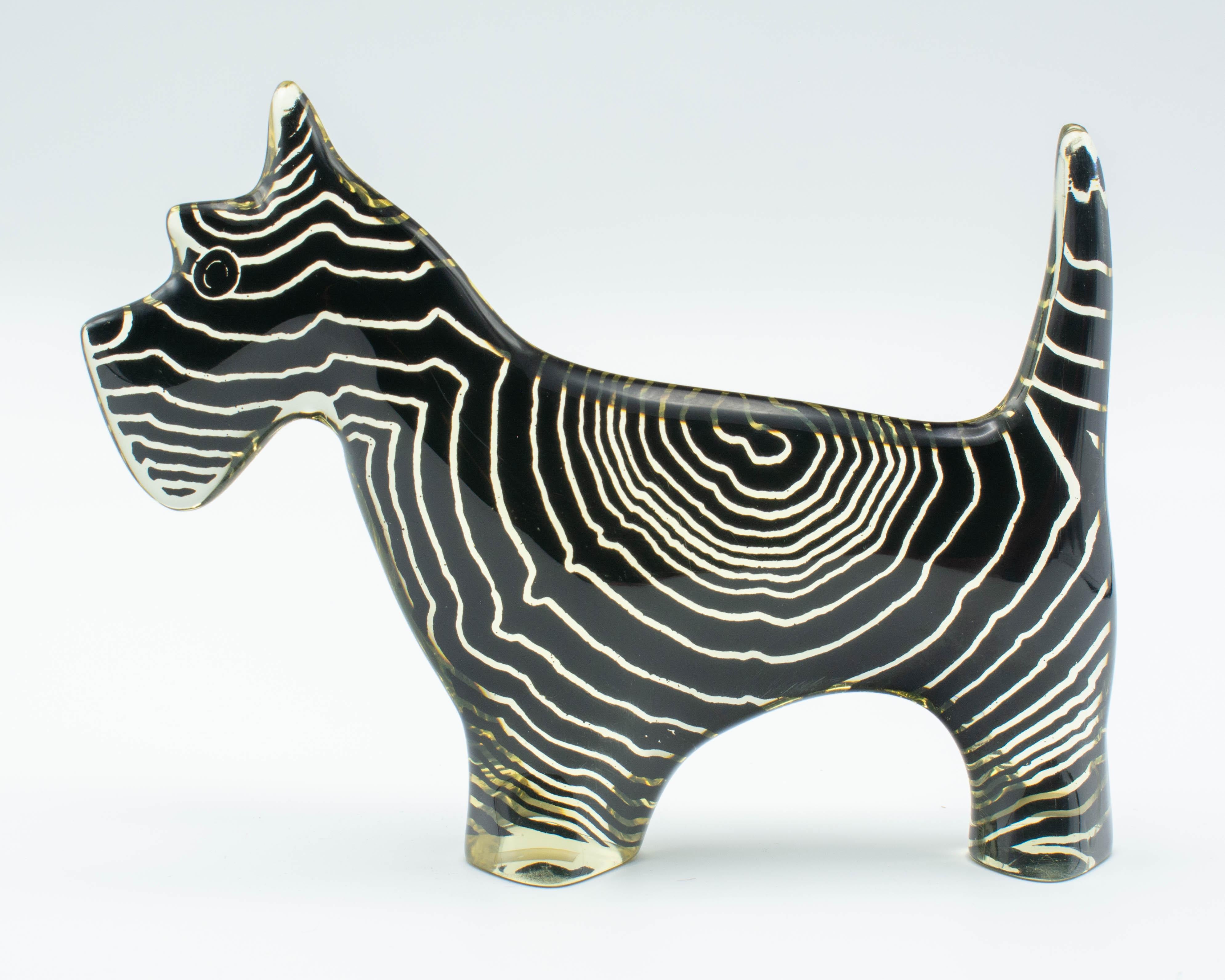 Mid-Century Modern Palatnik Op Art Lucite Scottie Dog For Sale