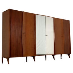 Palazzi dell'Arte Cantù's Vintage Wardrobe Mahogany Veneer Italy 1960s