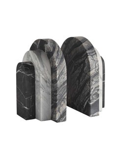 Palazzo Bookends Jurassic Marble, Nero Marble & Arabescato Marble by Greg Natale