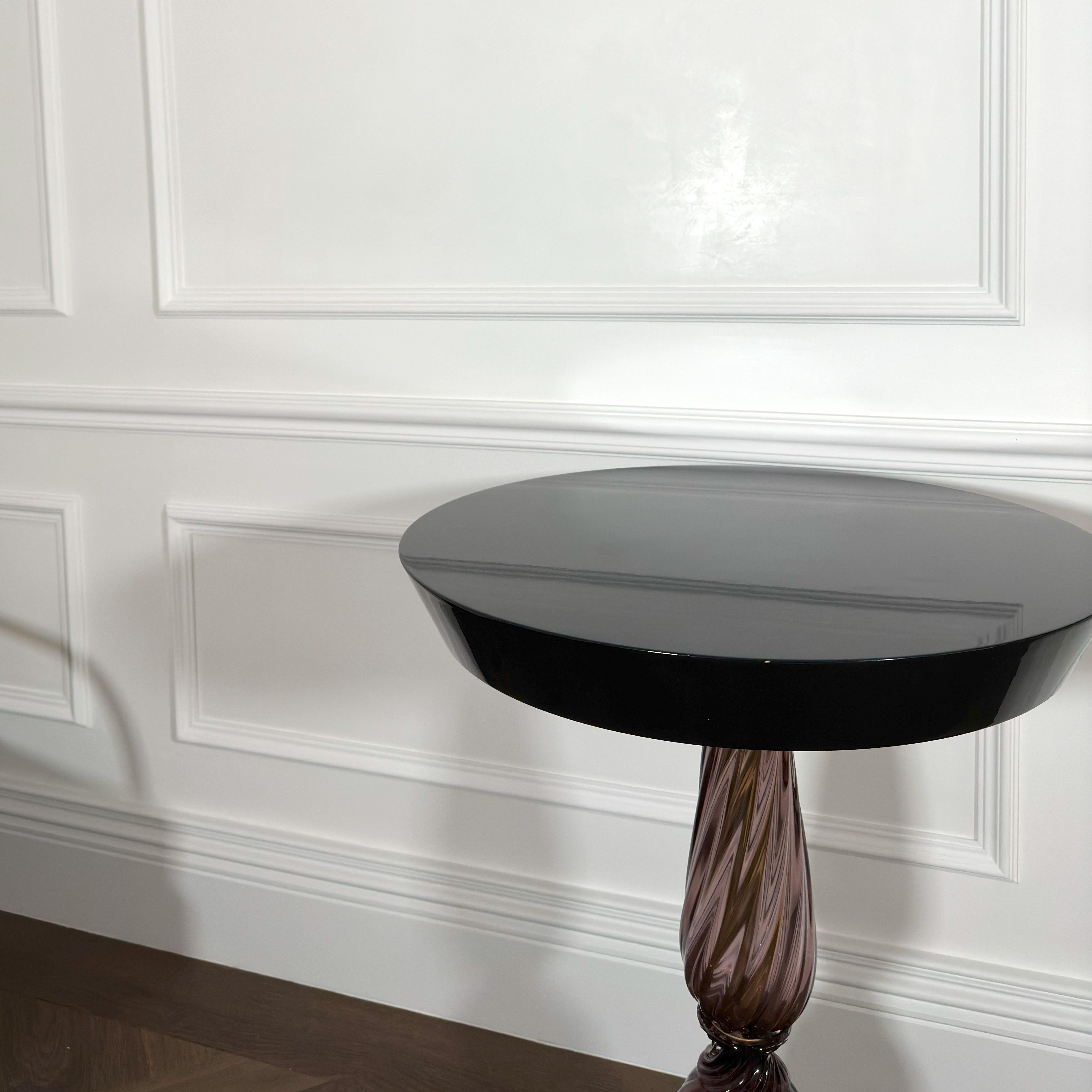 Tavolino in vetro di Murano laccato nero 'Palazzo' di Seguso Vetri d'Arte In condizioni buone in vendita a Glasgow, GB