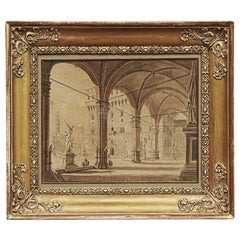 "Palazzo della Signoria" (Palazzo della Signoria), Florence. Signé P. Gynther, 1822