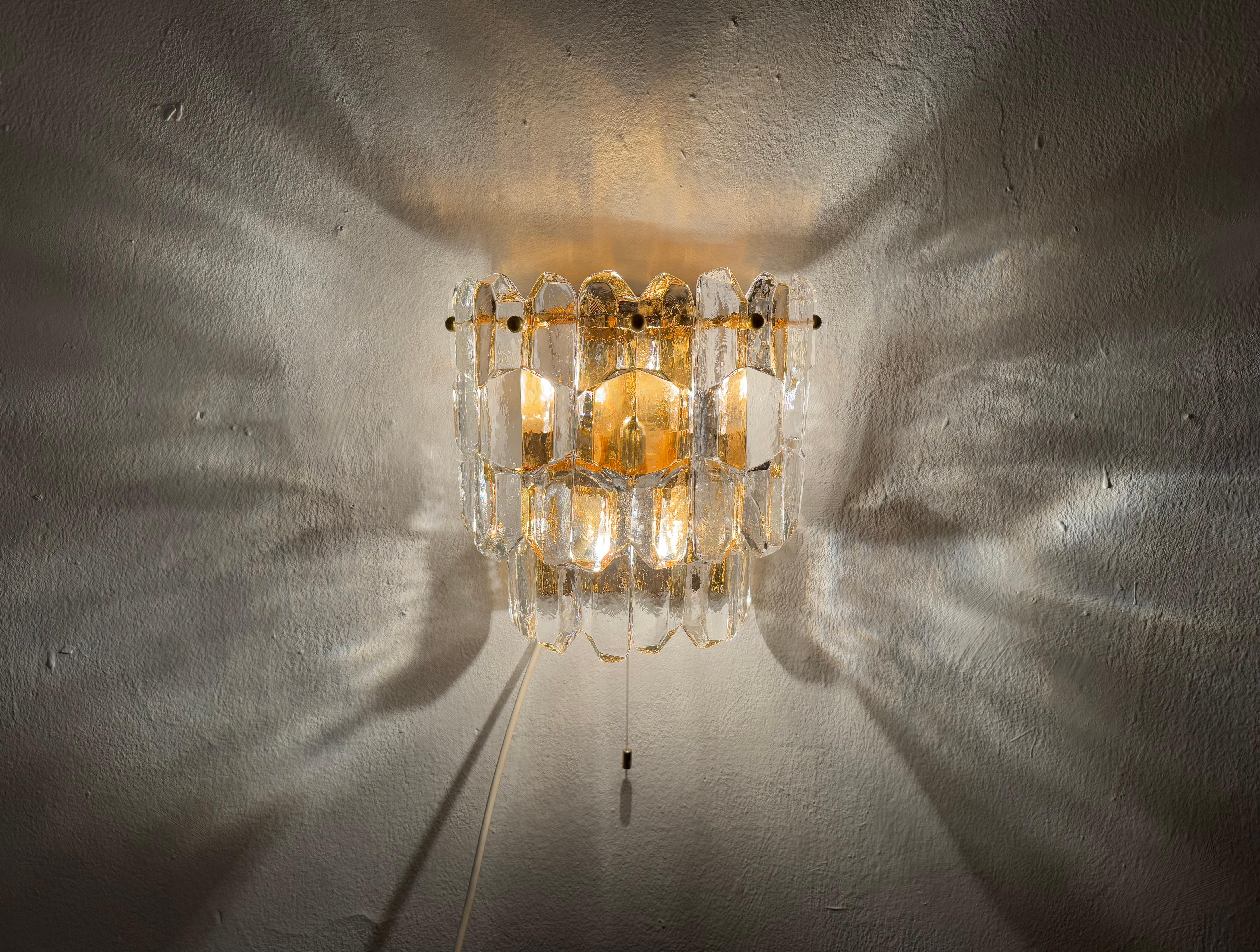 Palazzo Ice Glass Wall Lamp by J.T. Kalmar For Sale 4