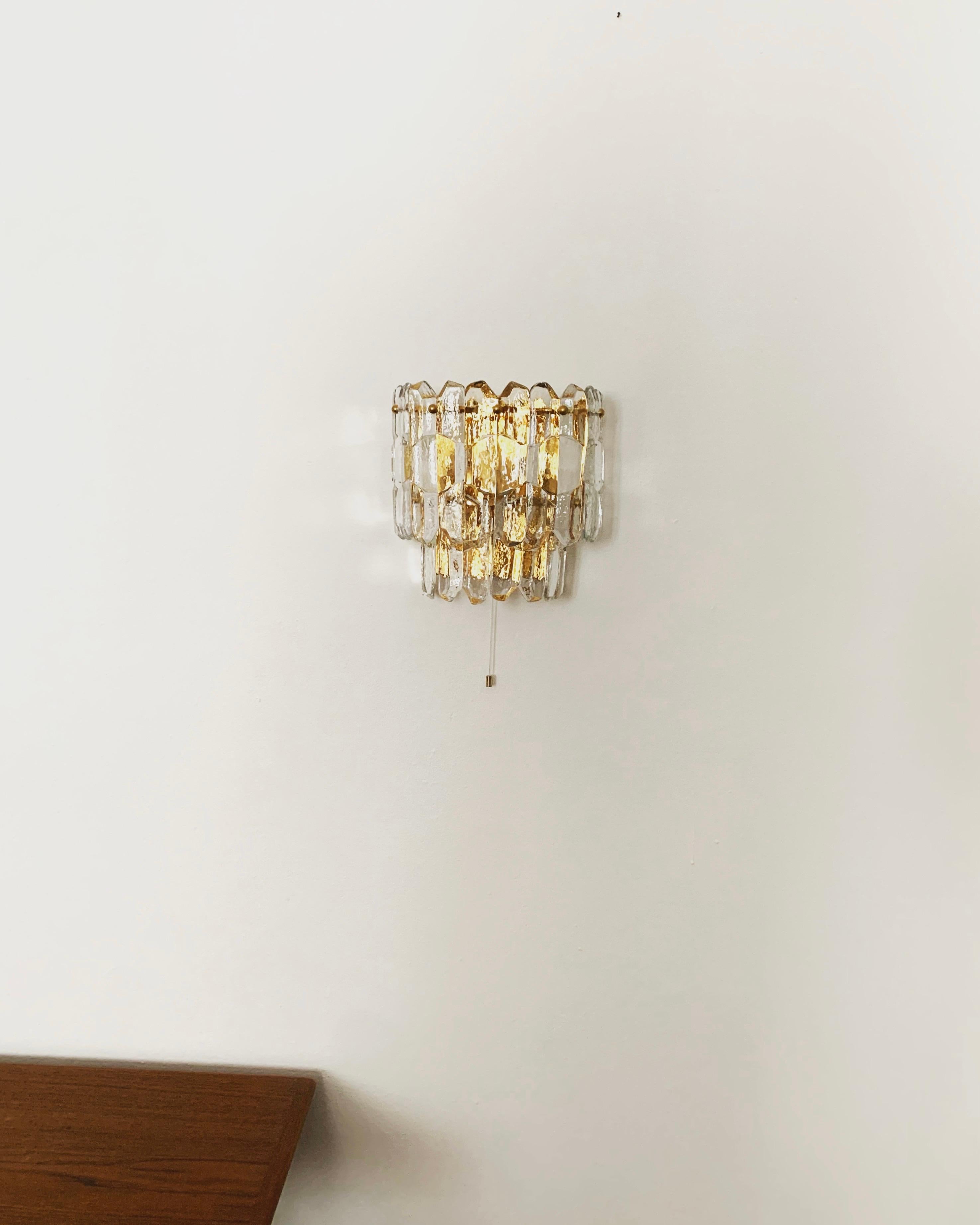 Mid-Century Modern Palazzo Ice Glass Wall Lamp by J.T. Kalmar For Sale
