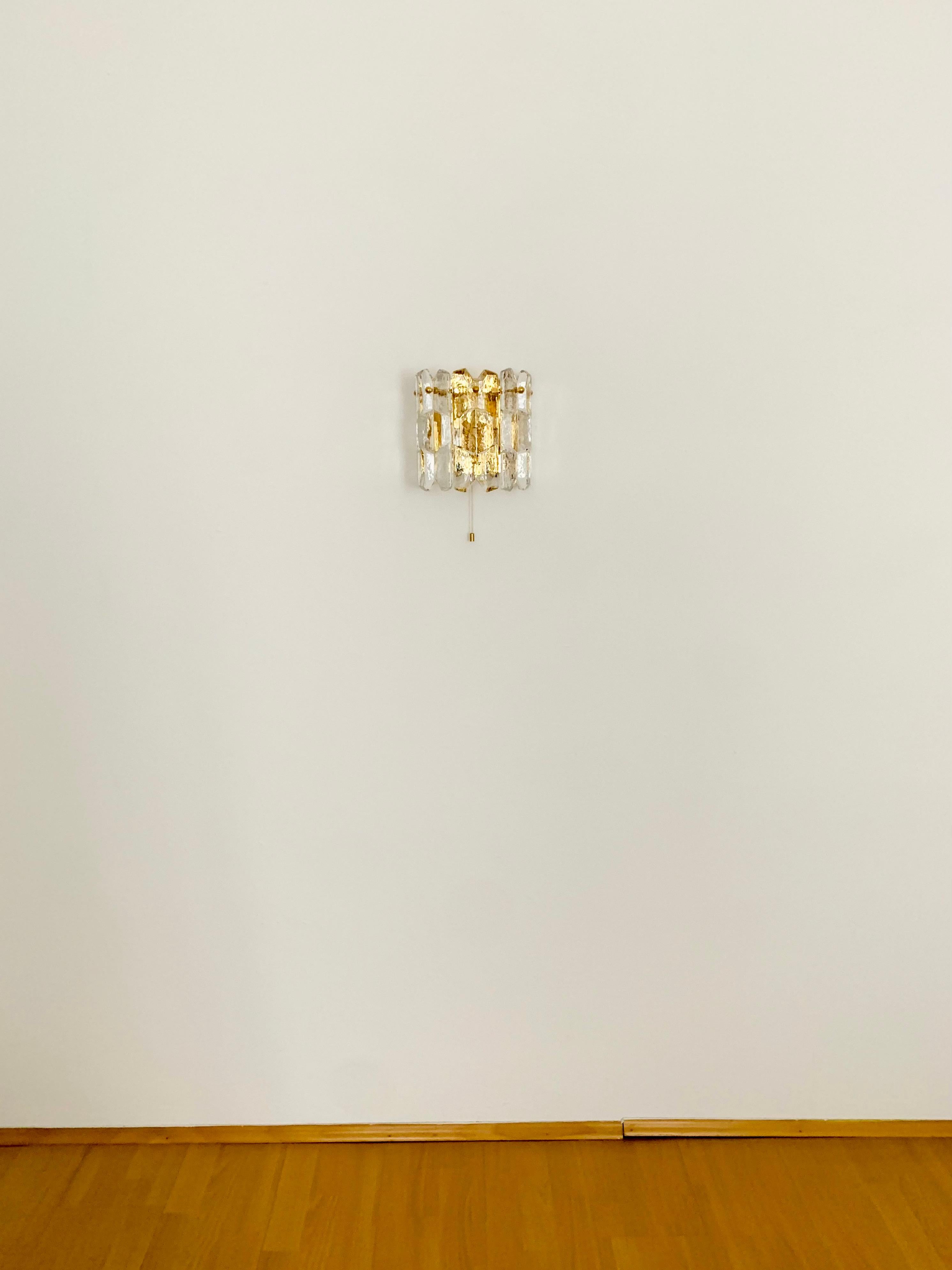 Austrian Palazzo Ice Glass Wall Lamp by J.T. Kalmar