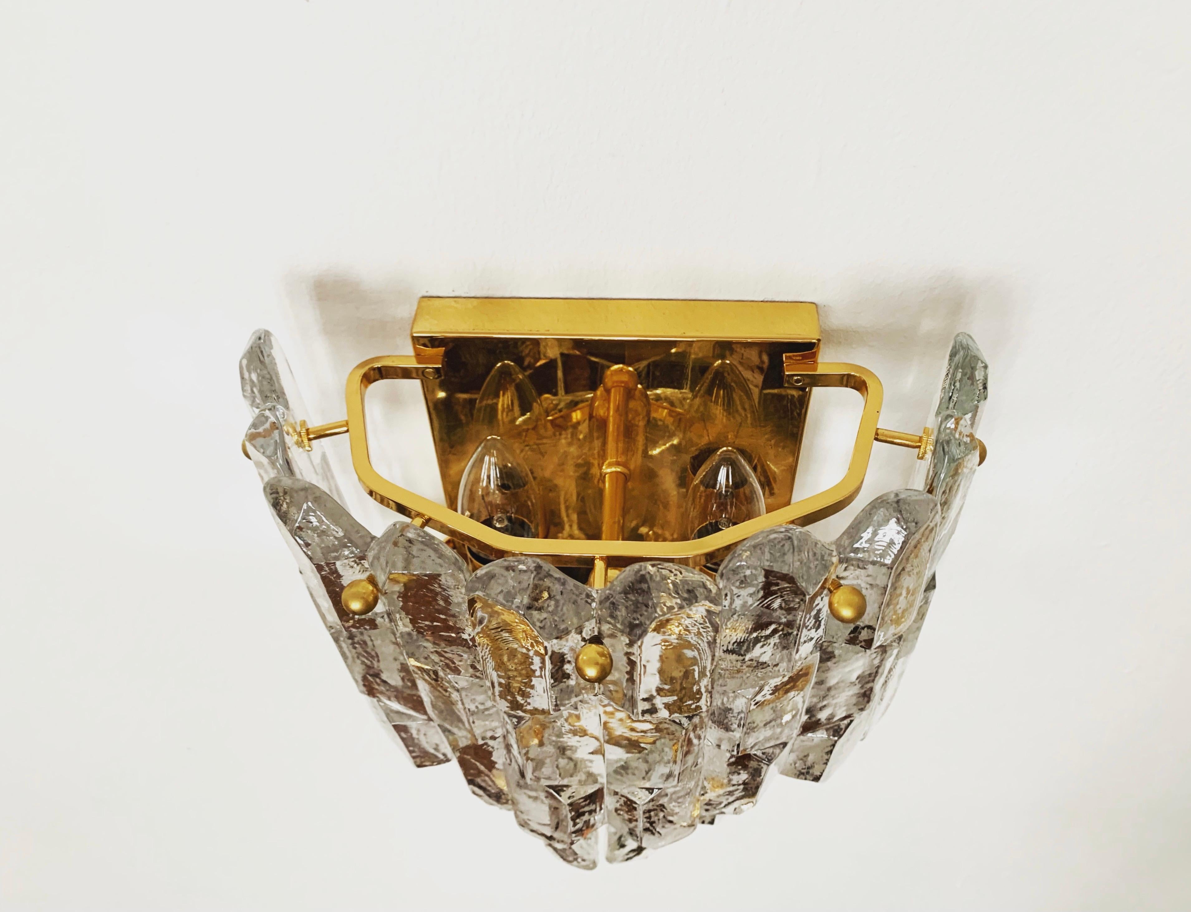 Palazzo Ice Glass Wall Lamp by J.T. Kalmar In Good Condition For Sale In München, DE