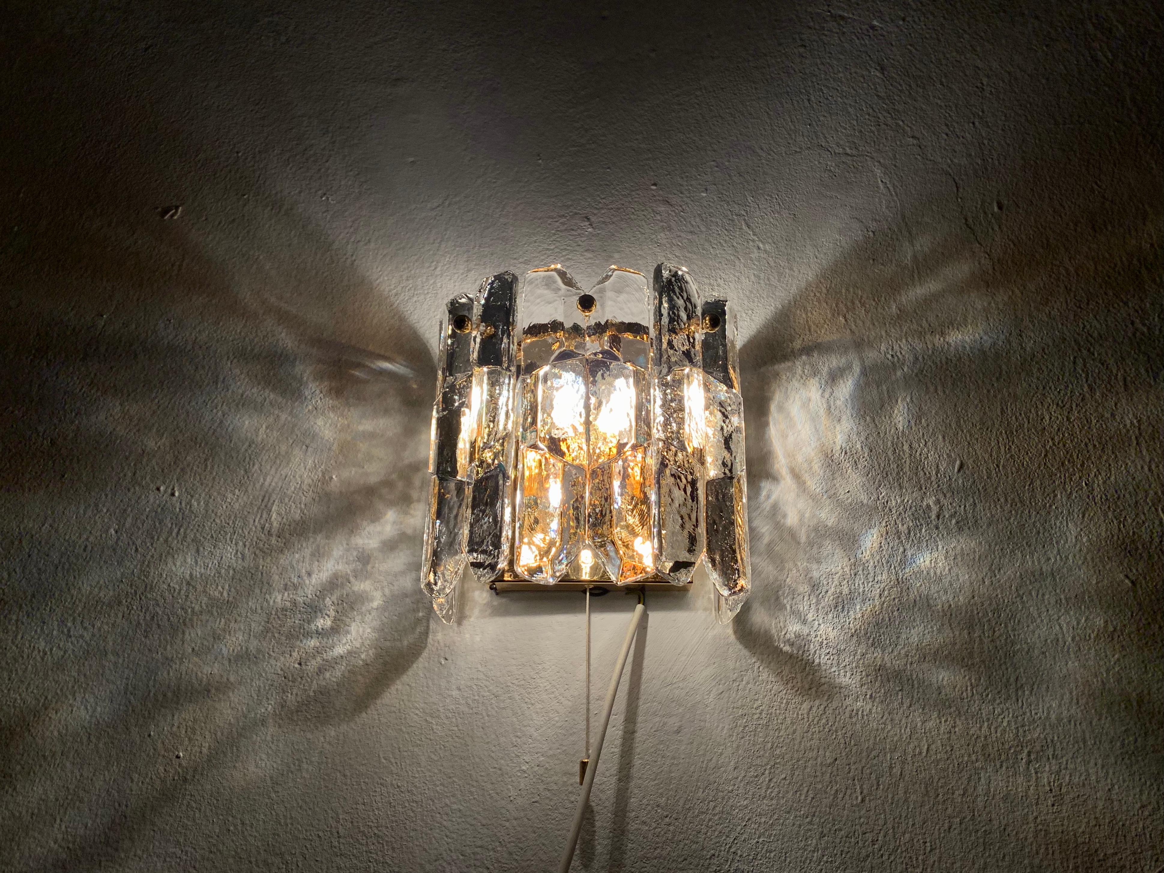 Palazzo Ice Glass Wall Lamp by J.T. Kalmar 1