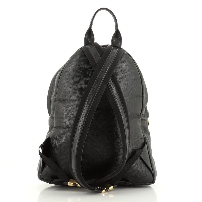 Black Palazzo Medusa Backpack Leather Large