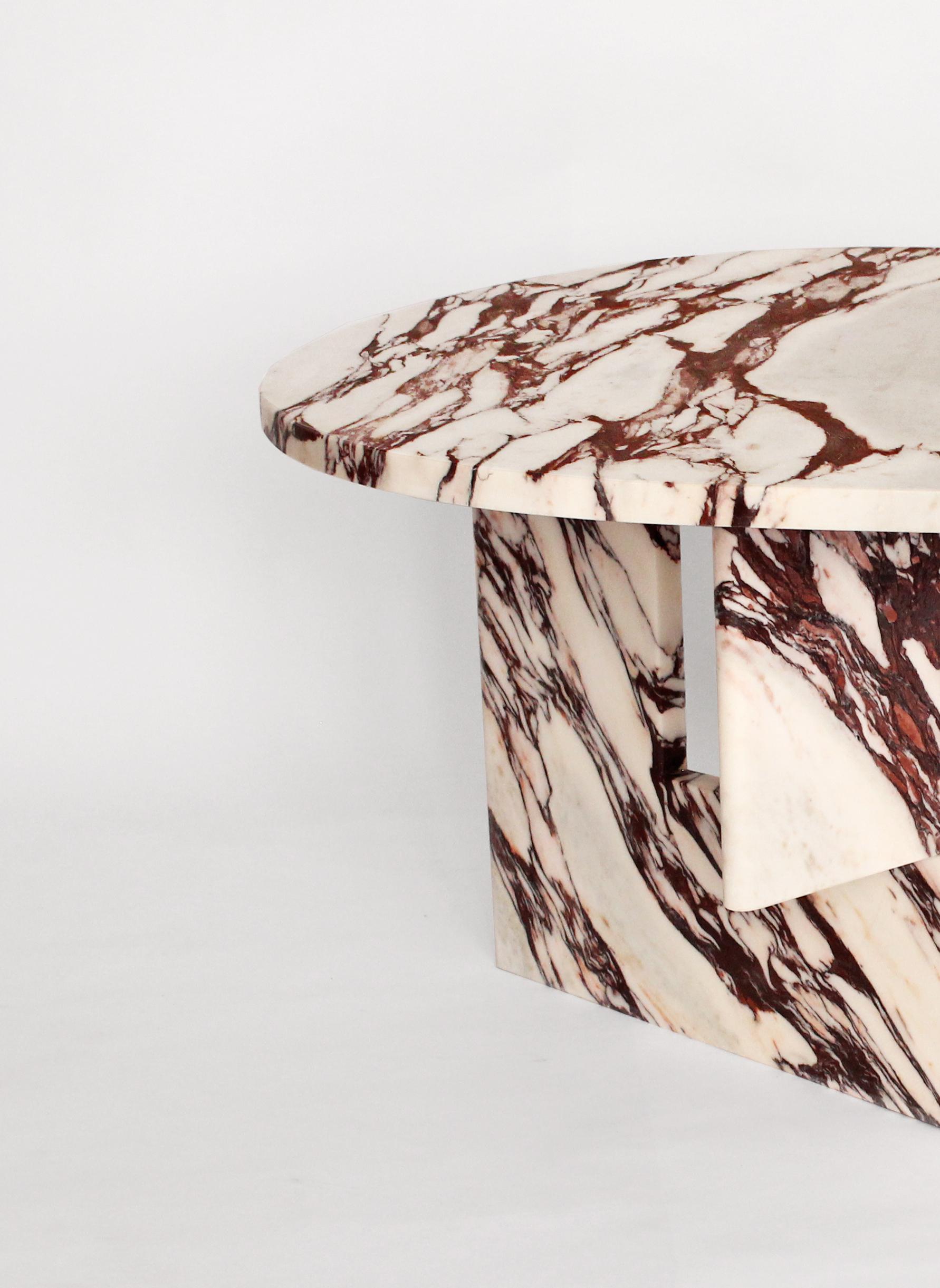 European Palazzo Sculptural Side Table in Marble by Sébastien Caporusso