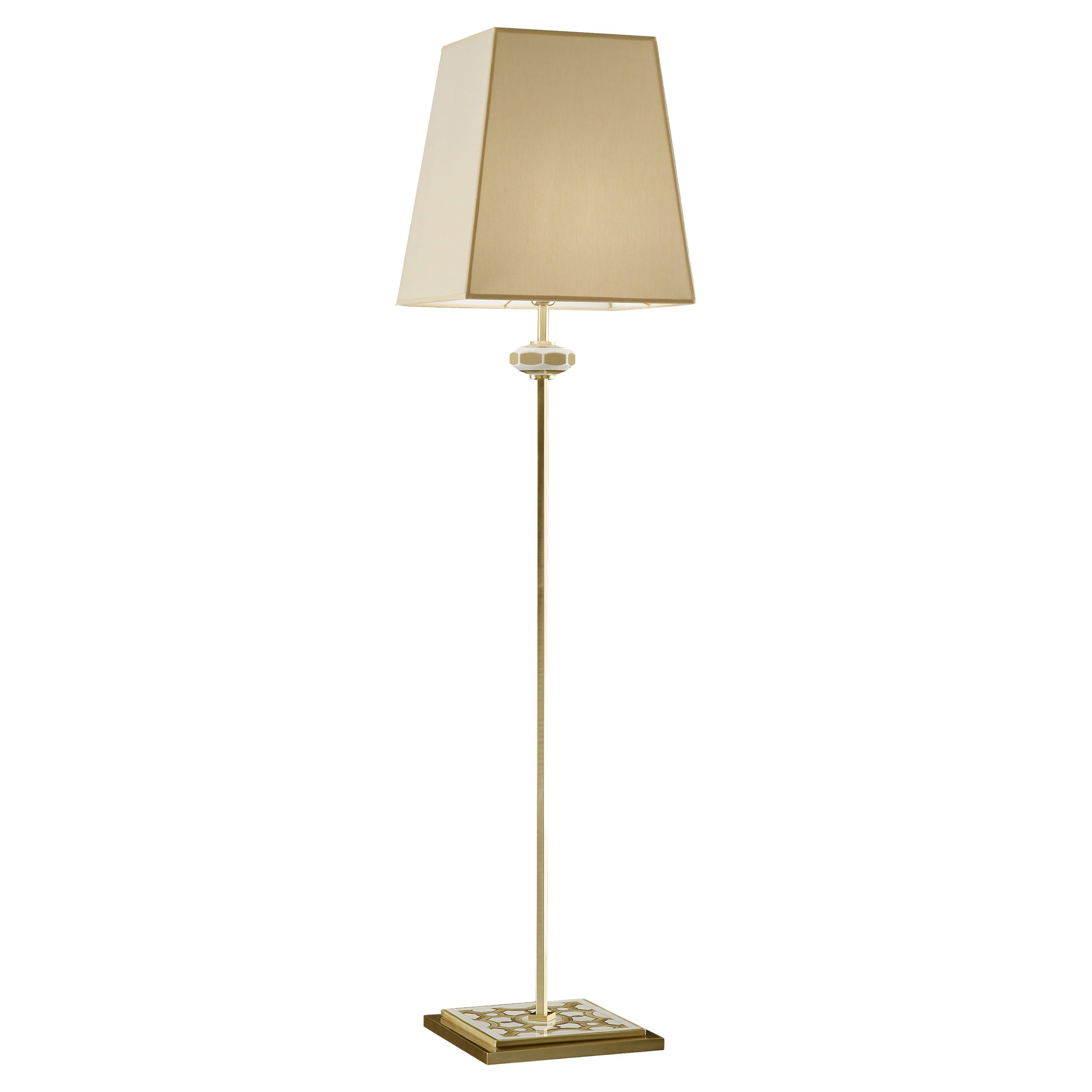 Palazzo Vecchio Collection, Floor Lamp with Gold and Platinum Decorations For Sale