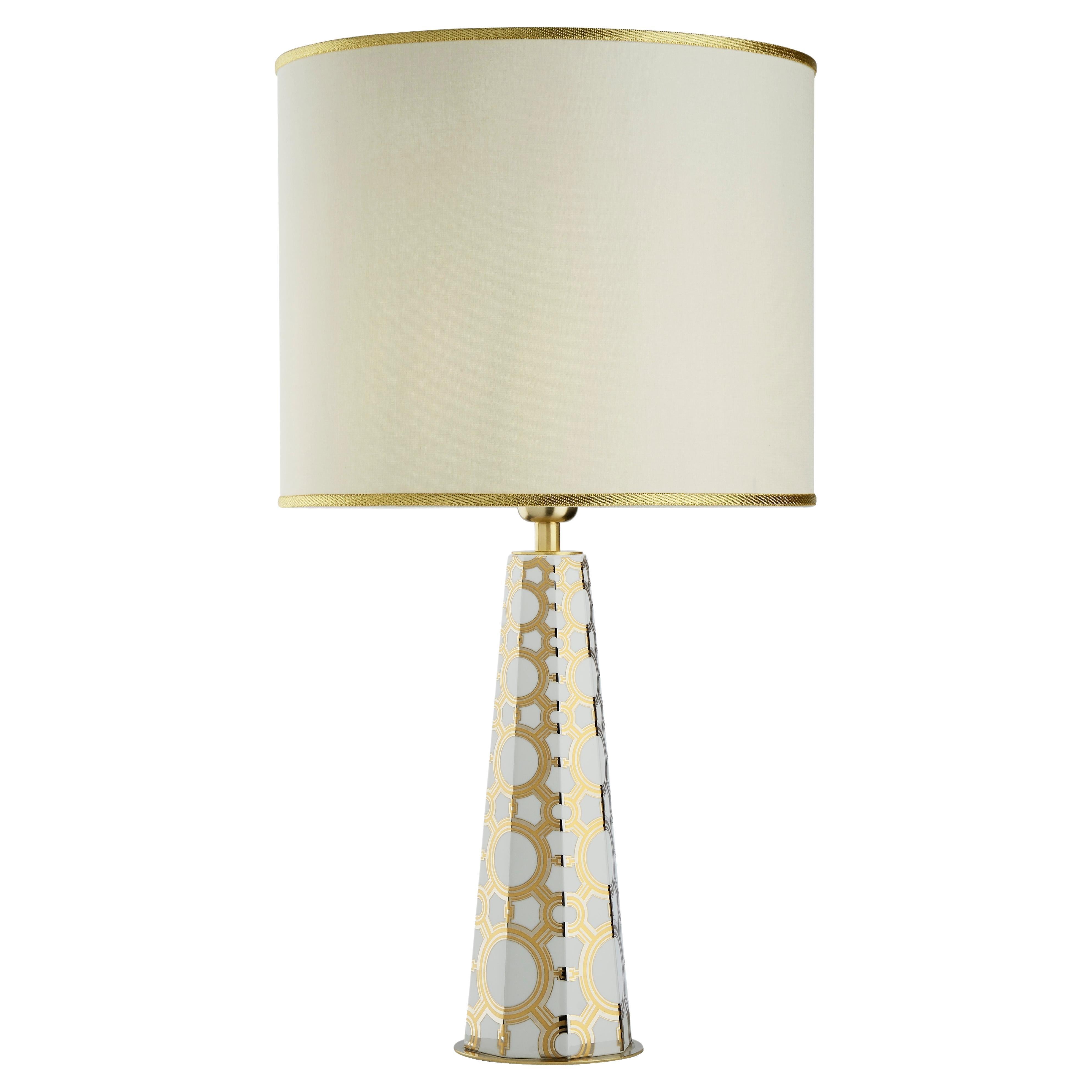 Palazzo Vecchio Collection, Table Lamp with Gold and Platinum Decorations For Sale