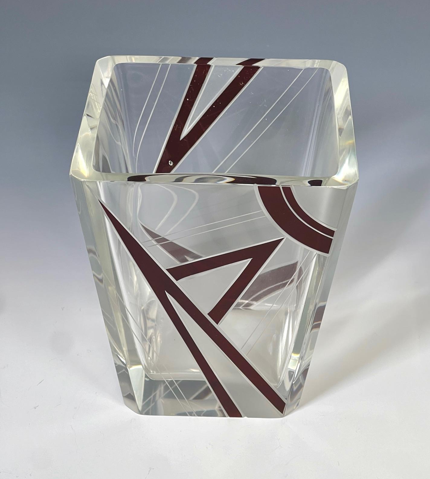 Please see the other options listed to see the variety available of Art Deco vases, in rare and interesting forms, patterns and colors. Used singly or in groupings, these make a bold and dramatic statement. Designed by Karl Palda, these were popular
