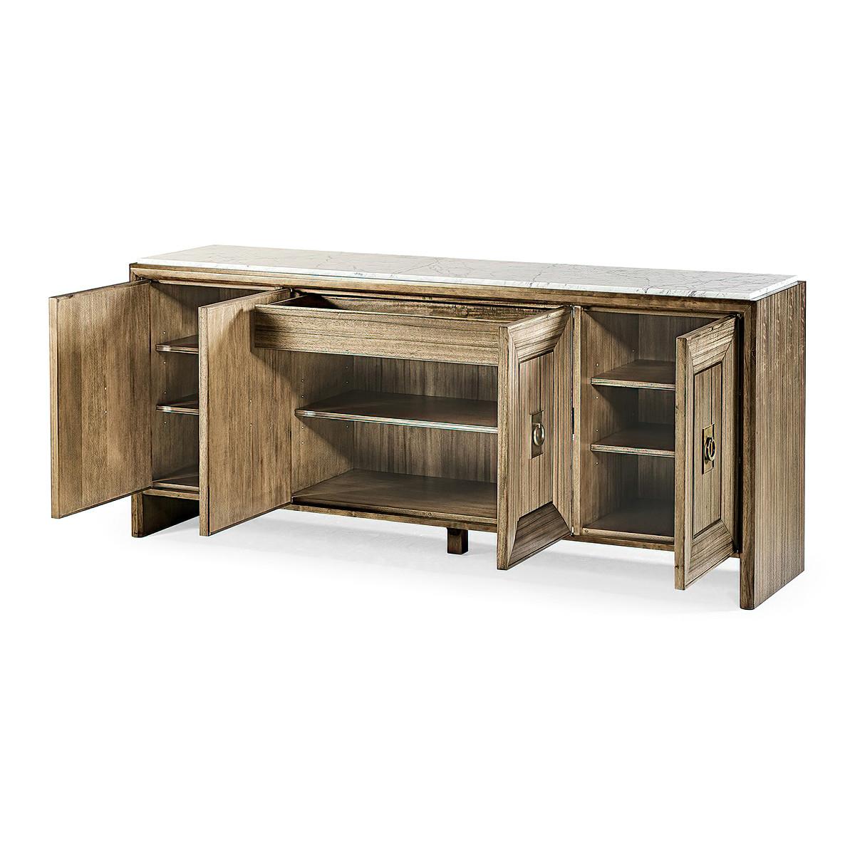Modern Paldoa Marble Top Credenza For Sale