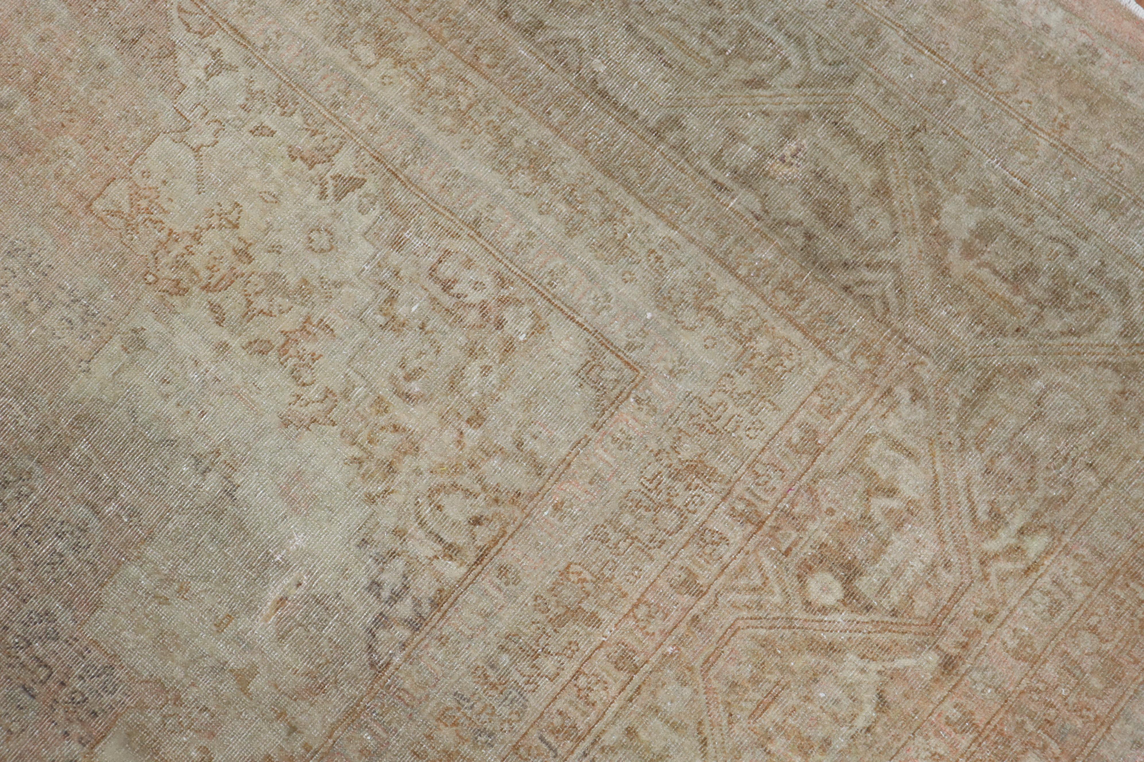 Hand-Knotted Zabihi Collection Pale 19th Century Very Fine Turkish Sivas Rug For Sale