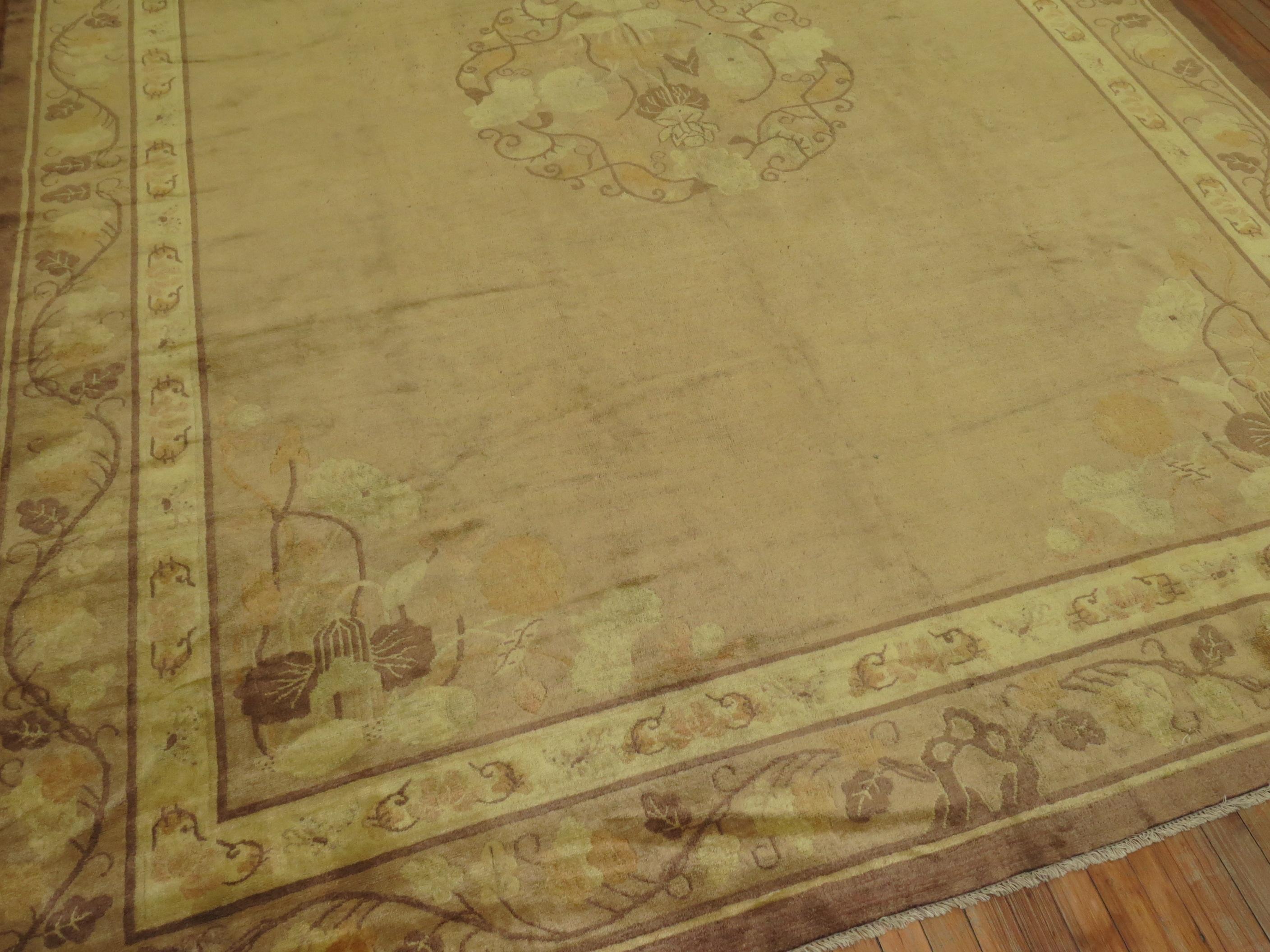 Pale Antique Chinese Rug For Sale 2
