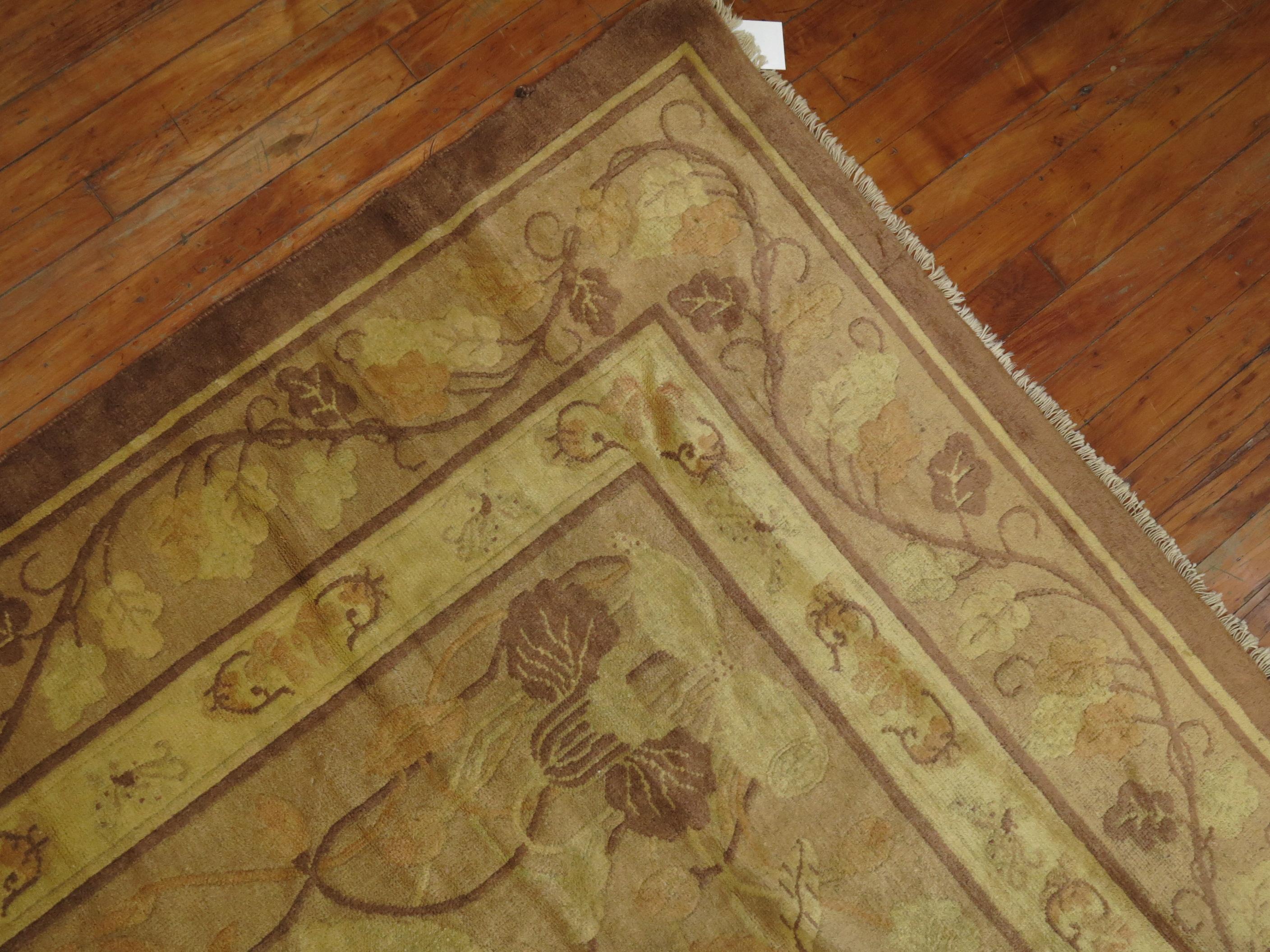 20th Century Pale Antique Chinese Rug For Sale