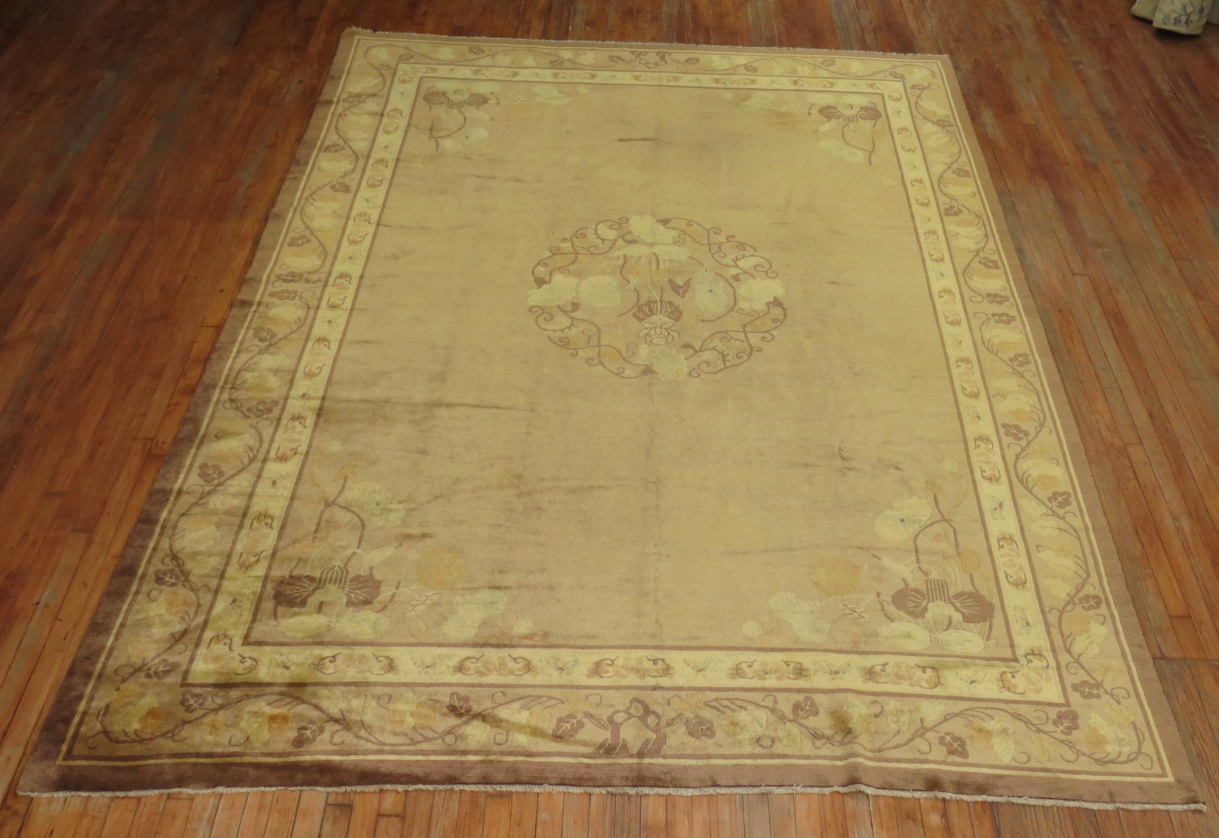 Pale Antique Chinese Rug For Sale 1