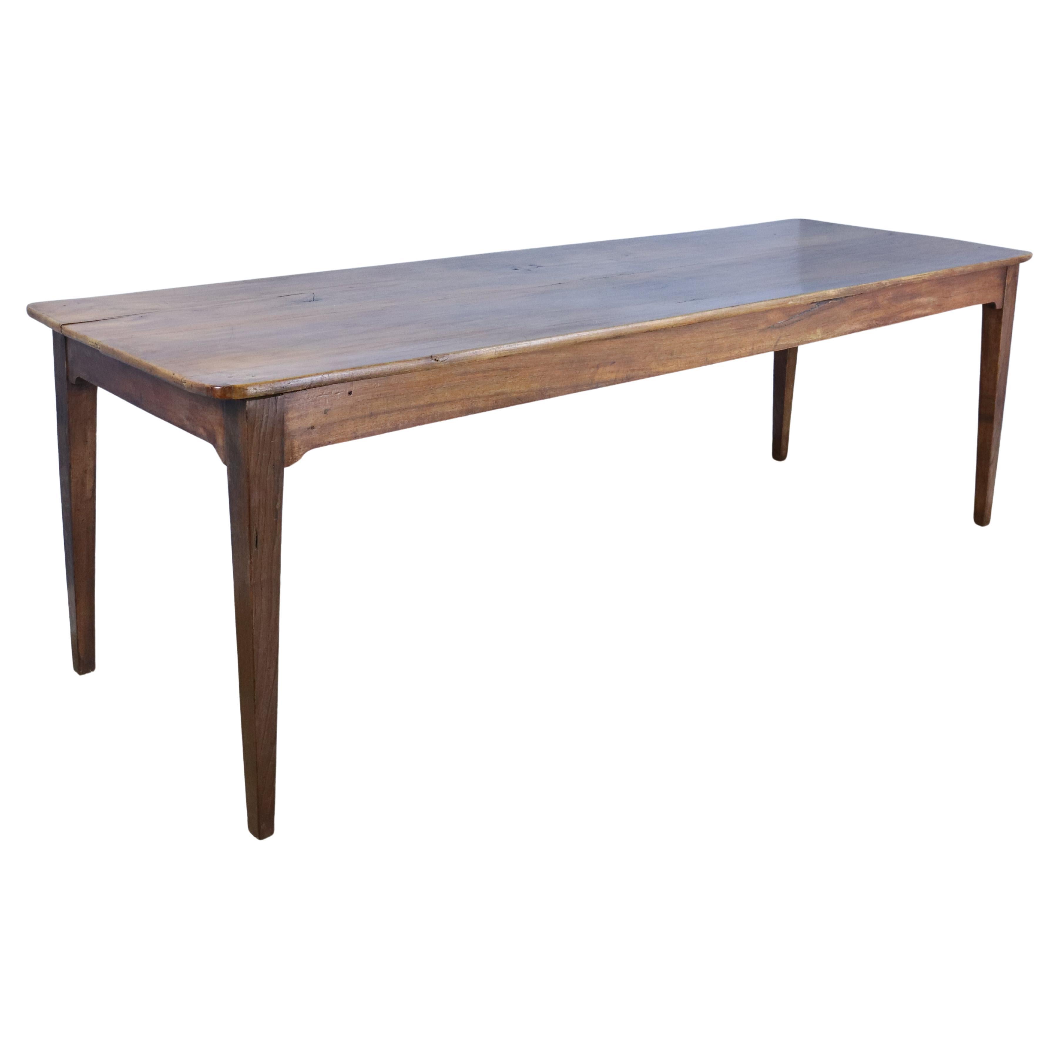 Pale Antique Walnut Dining Table For Sale