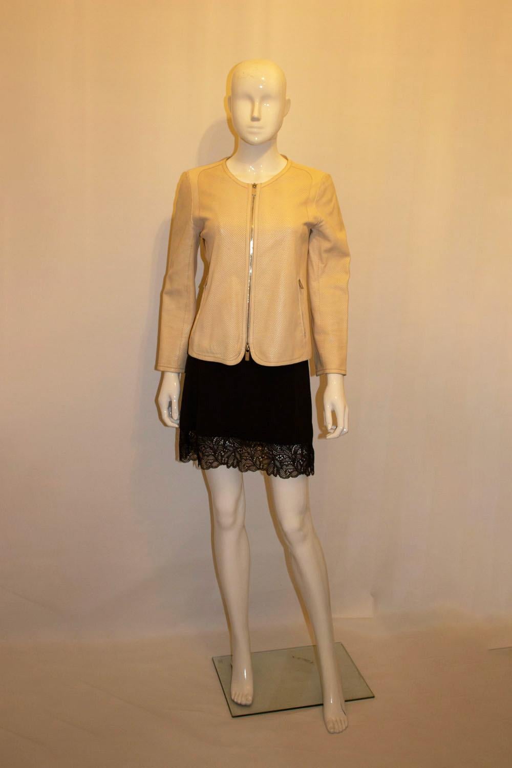Pale Biscuit Colour Celine Leather Jacket In Good Condition For Sale In London, GB
