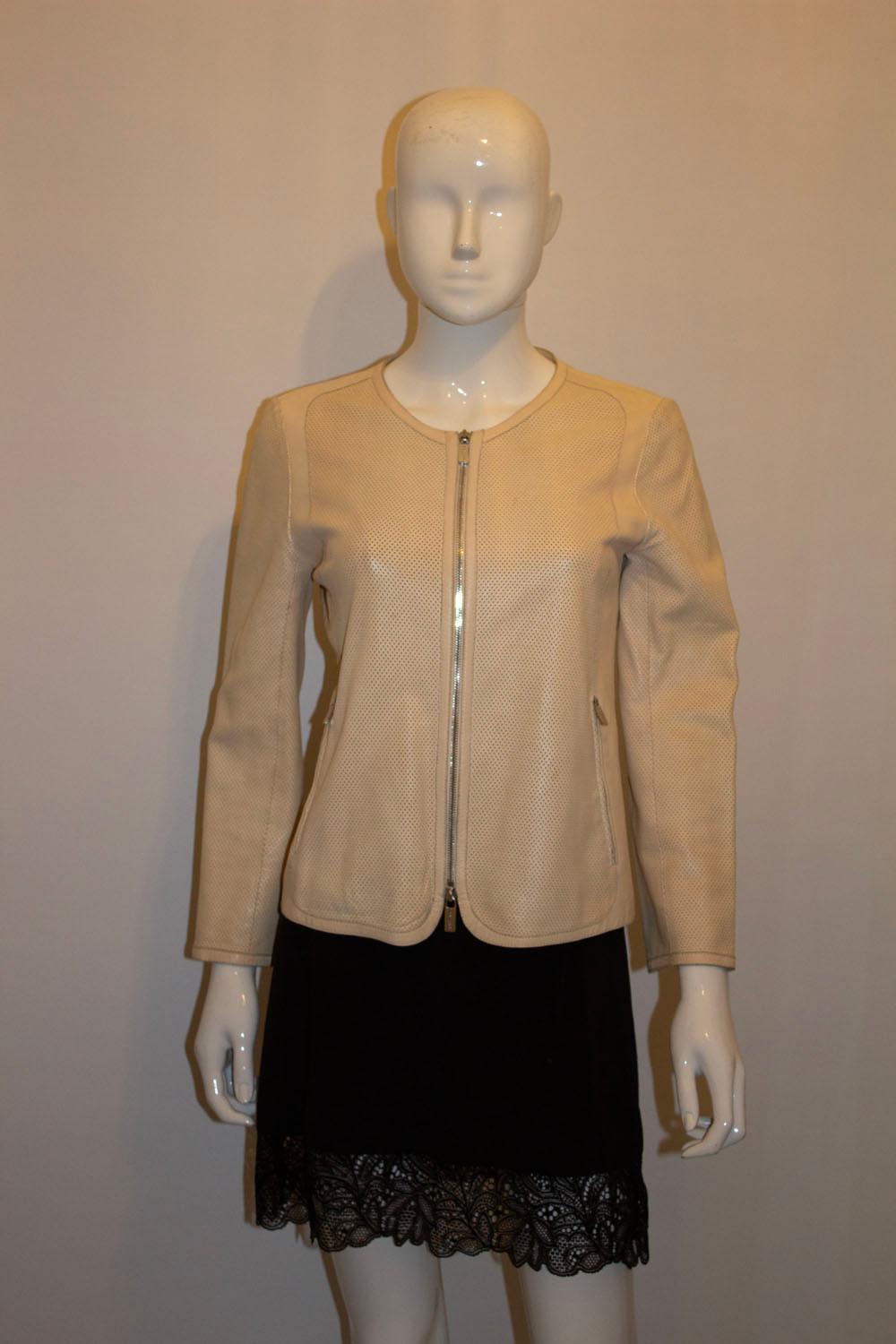 Women's or Men's Pale Biscuit Colour Celine Leather Jacket For Sale