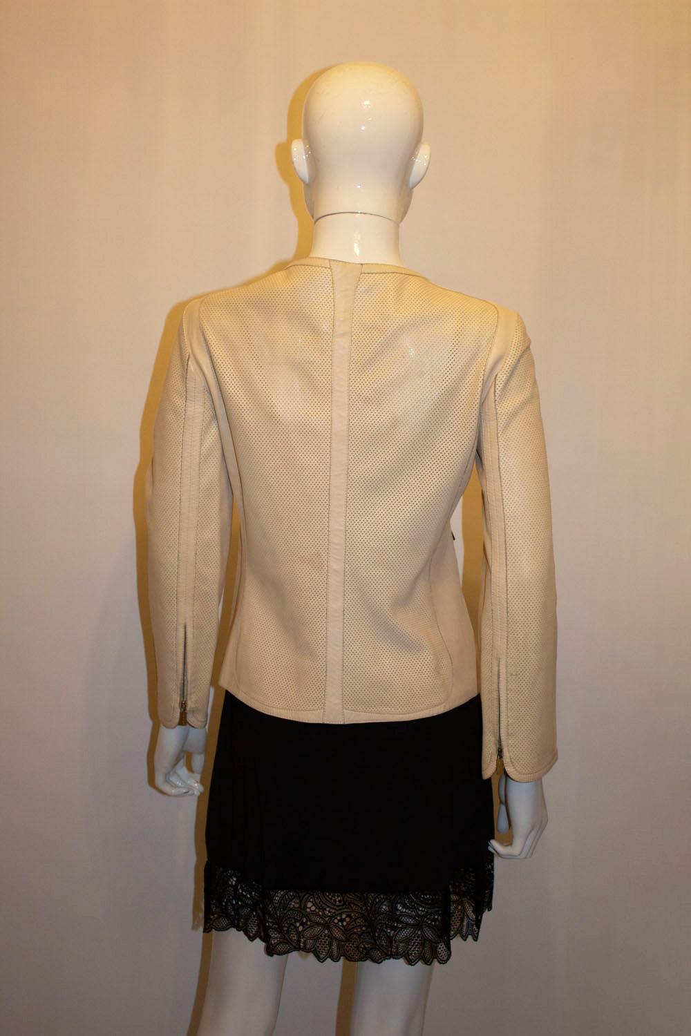 Women's or Men's Pale Biscuit Colour Celine Leather Jacket For Sale